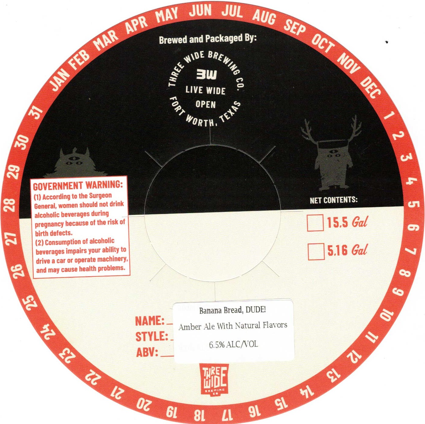 TABC label artwork for Banana Bread, DUDE!