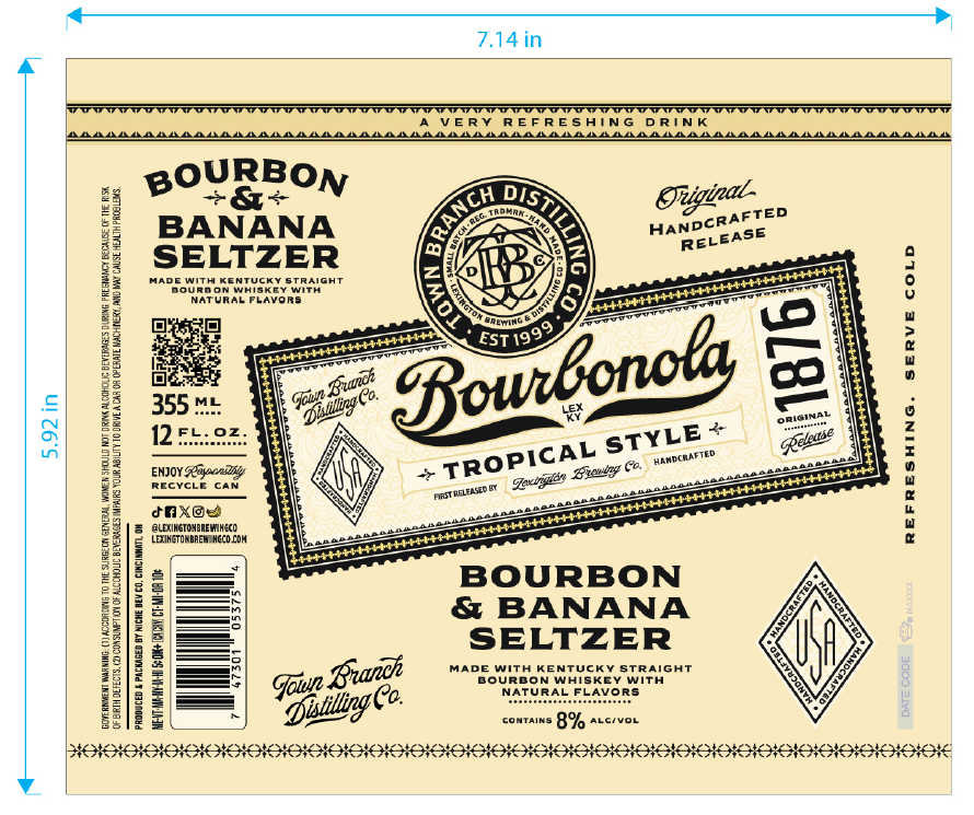 TABC label artwork for Bourbonola Tropical Style