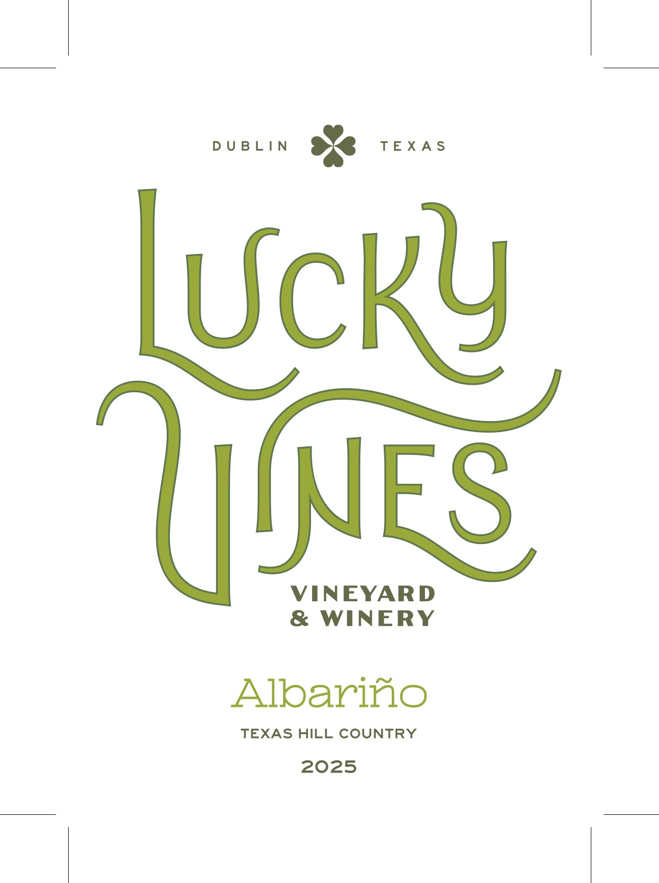TABC label artwork for LUCKY VINES VINEYARD AND WINERY 2025 ALBARINO