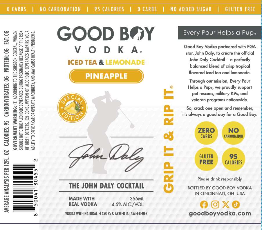 TABC label artwork for Paradise Pack - Pineapple Iced Tea Lemonade