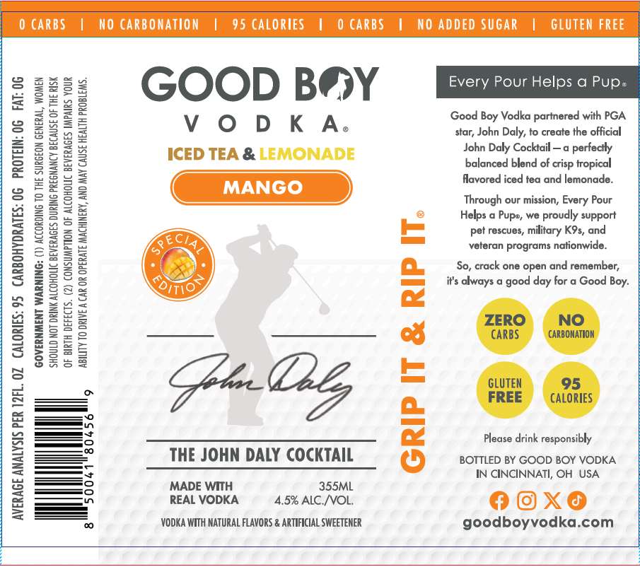 TABC label artwork for Paradise Pack - Mango Iced Tea Lemonade