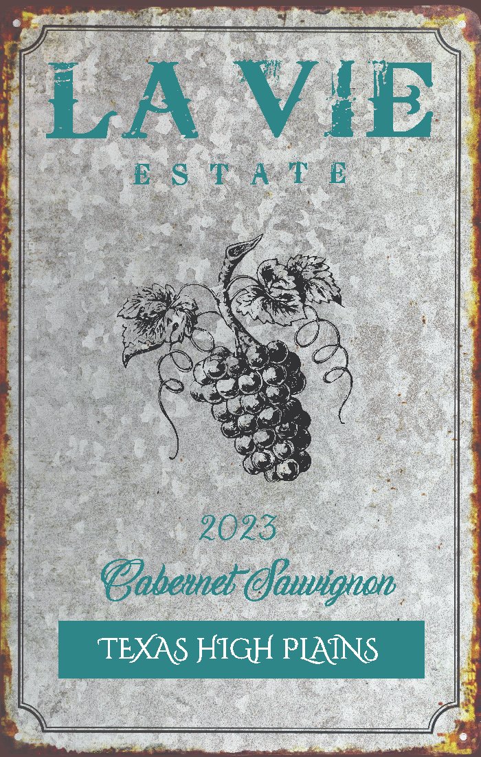 TABC label artwork for LA VIE ESTATE CABERNET SAUVIGNON