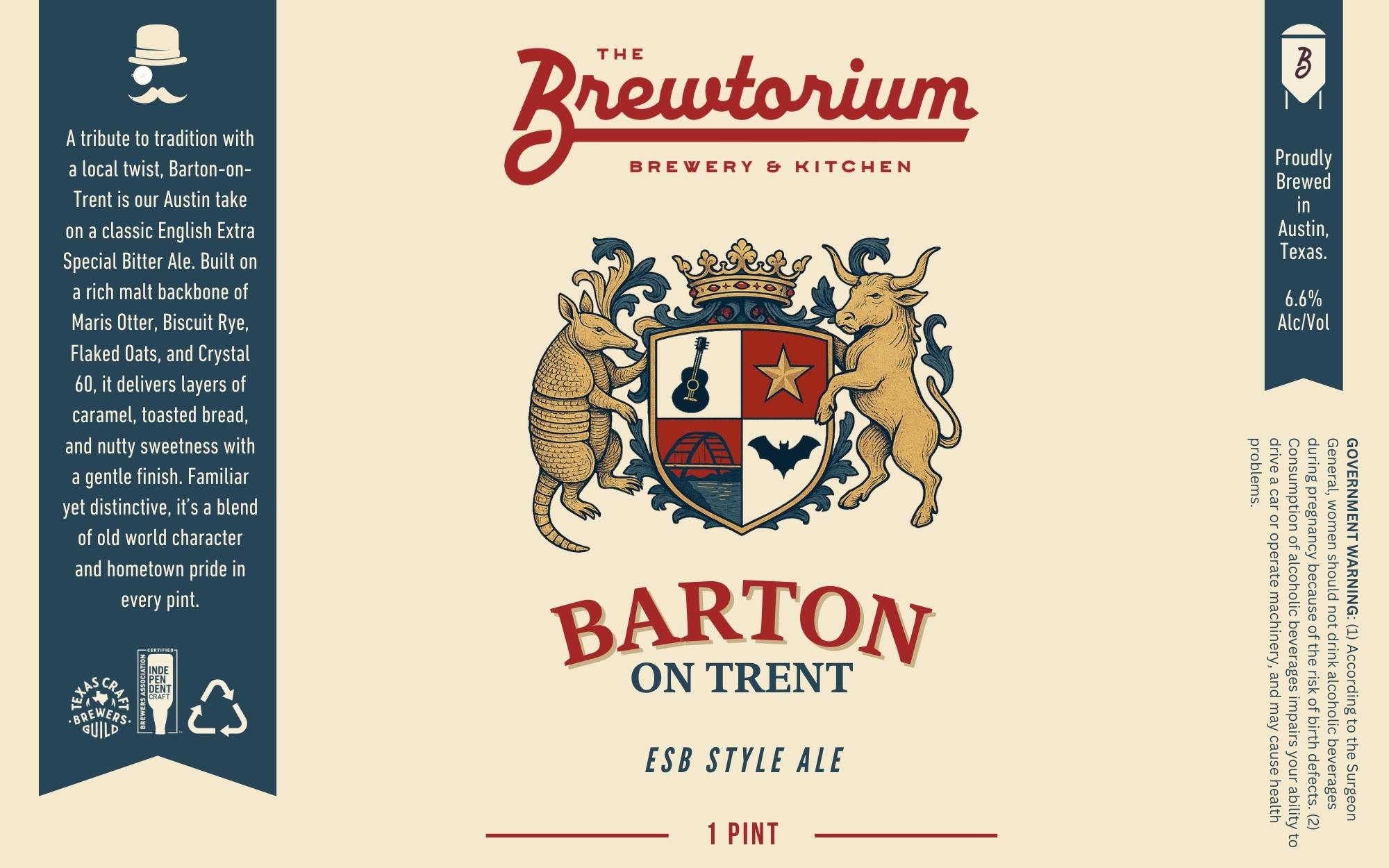 TABC label artwork for Barton on Trent