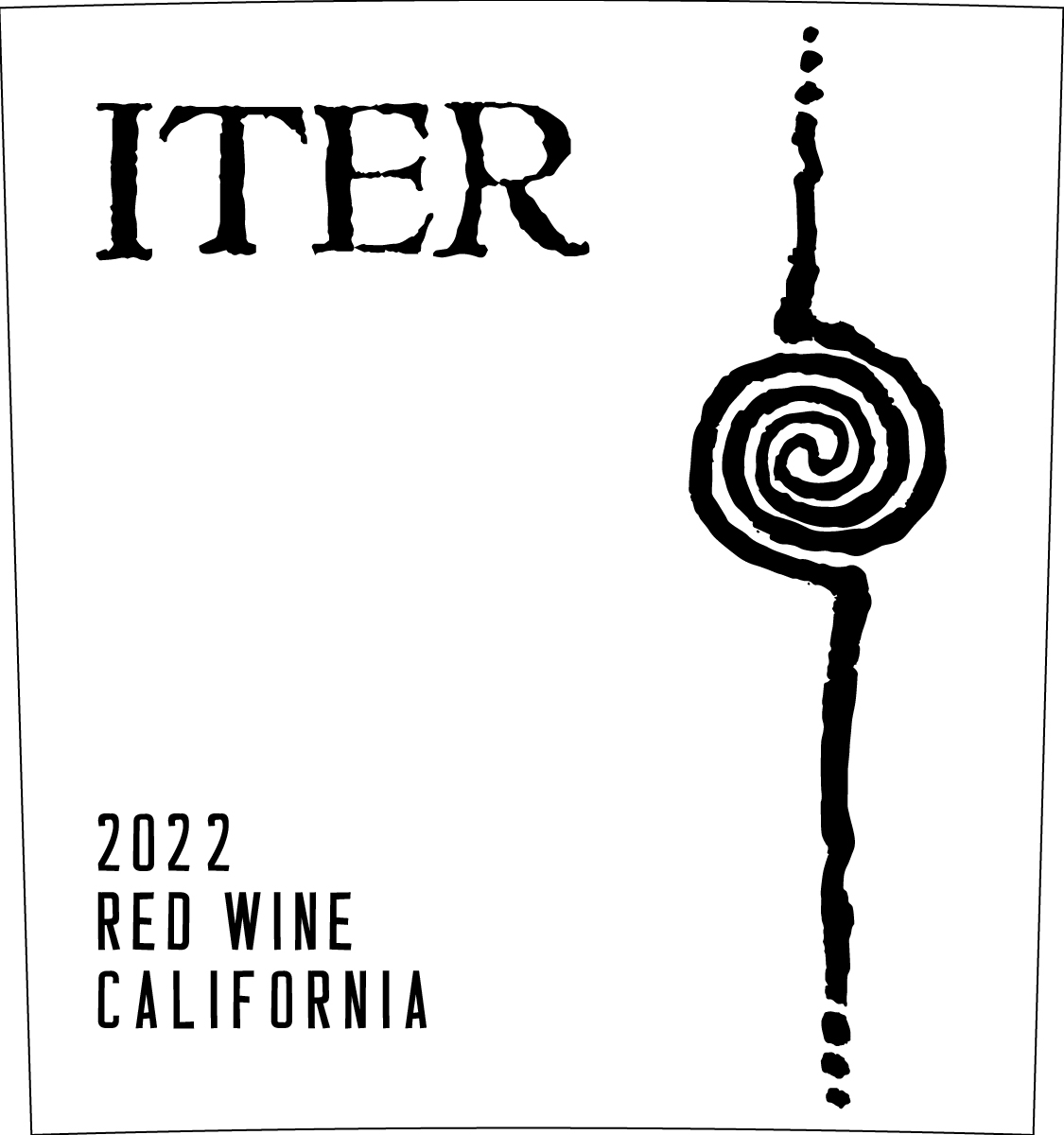 TABC label artwork for Iter Red Wine California 2022
