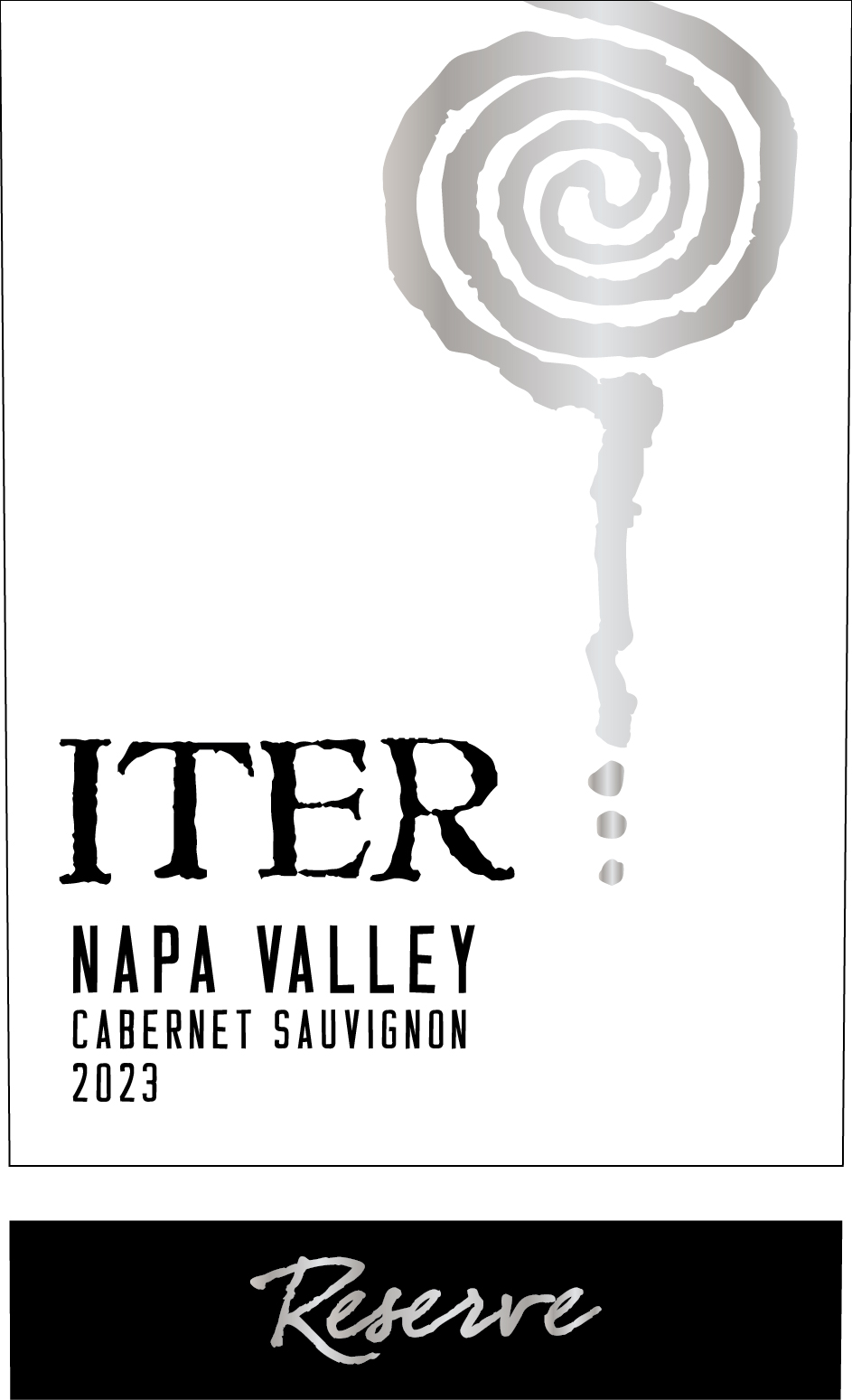 TABC label artwork for Iter Napa Valley 2023 Cabernet Sauvignon Reserve