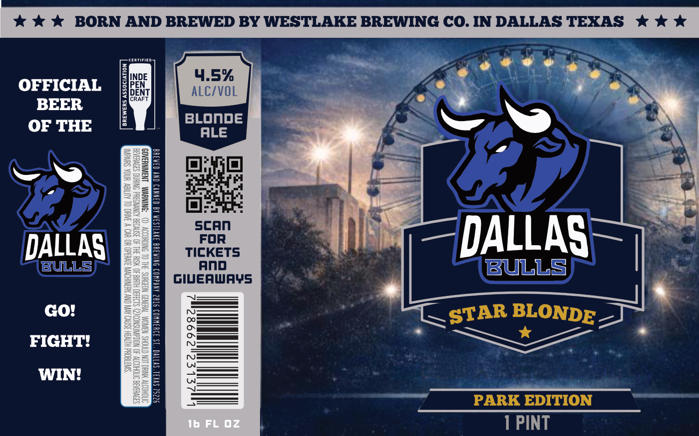 TABC label artwork for Star Blonde Dallas Bulls