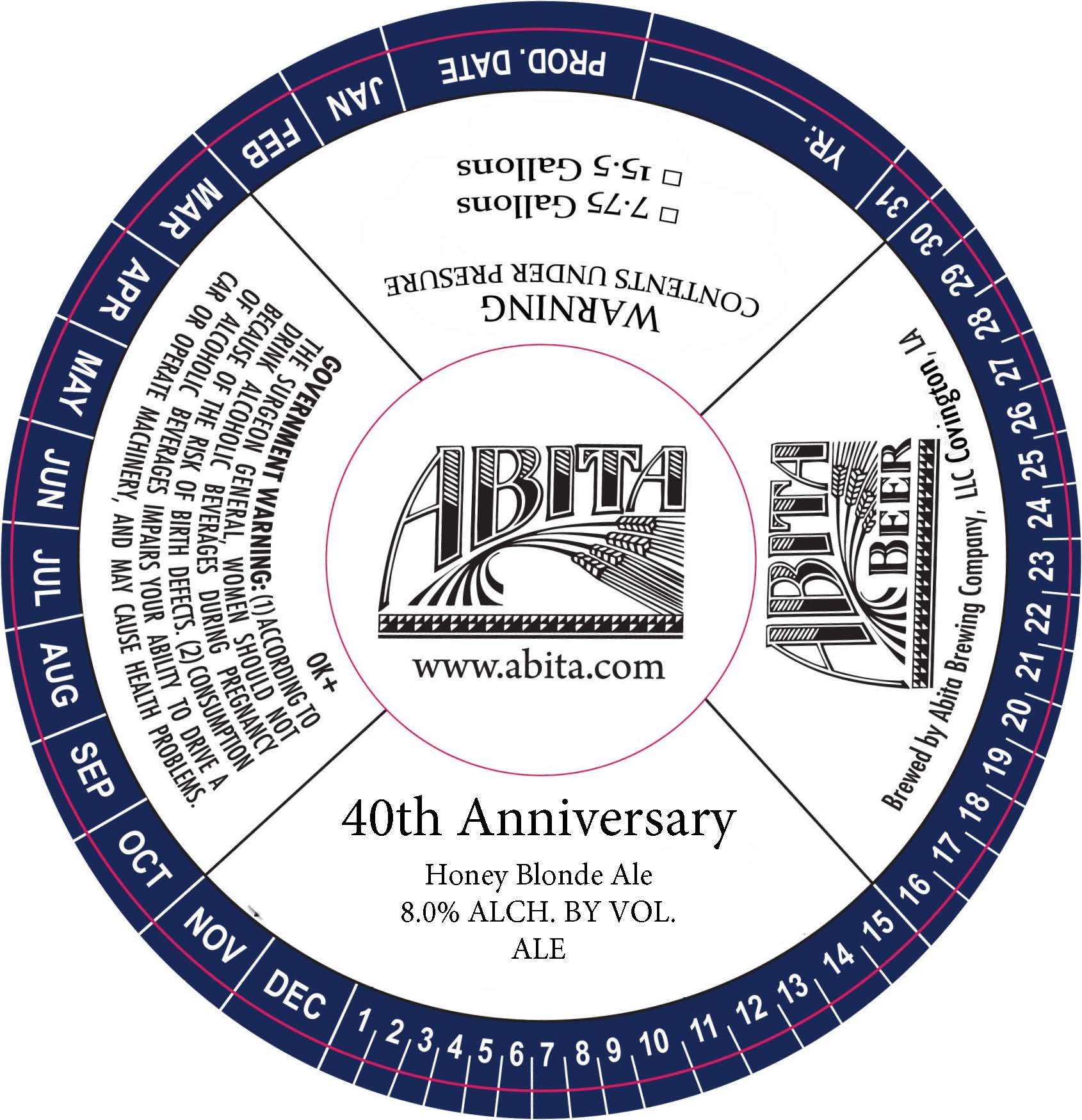 TABC label artwork for 40th Anniversary