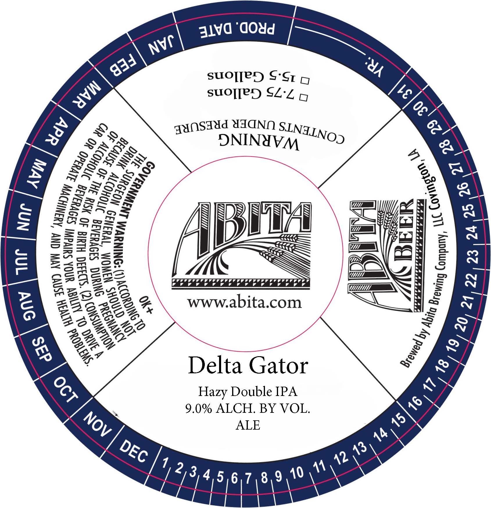 TABC label artwork for Delta Gator