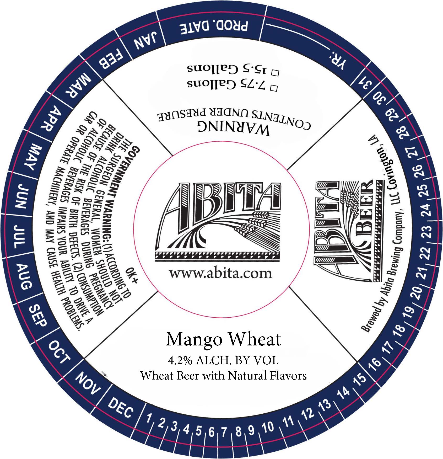 TABC label artwork for Mango Wheat