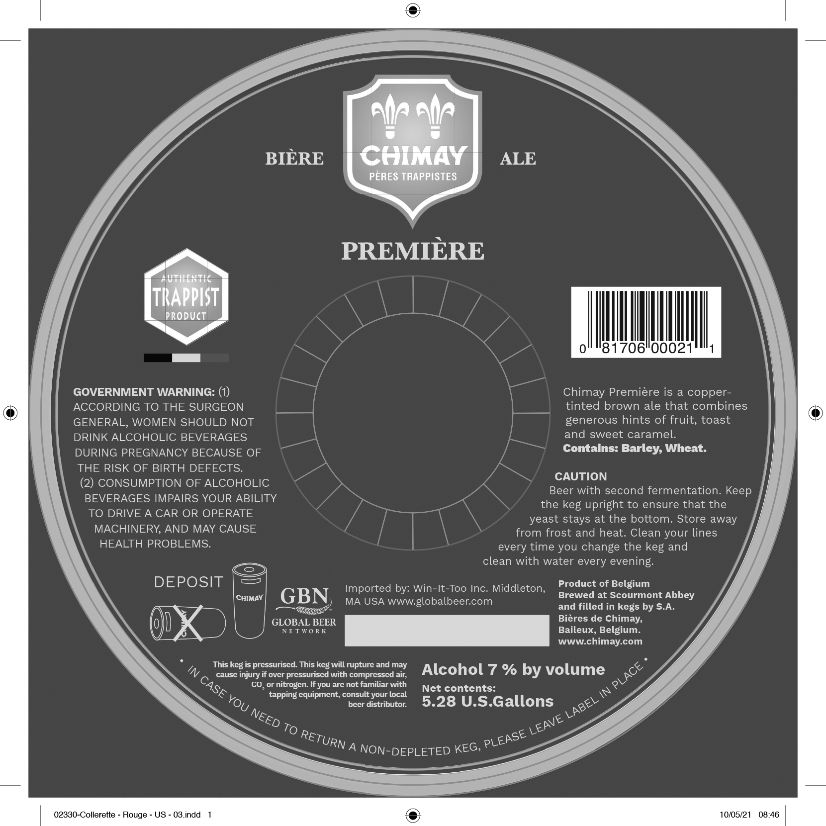 TABC label artwork for CHIMAY PREMIÈRE