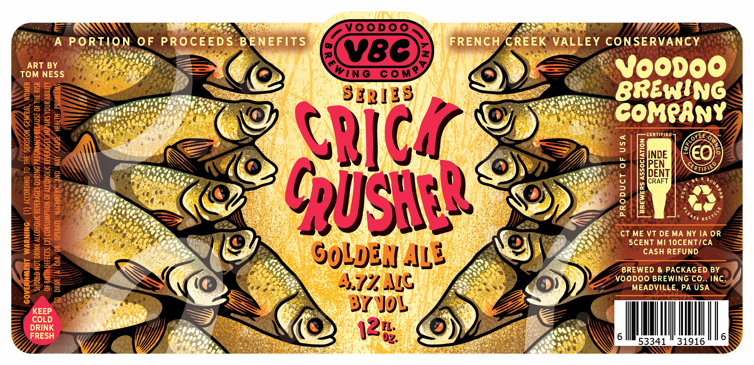 TABC label artwork for Crick Crusher - Golden Ale