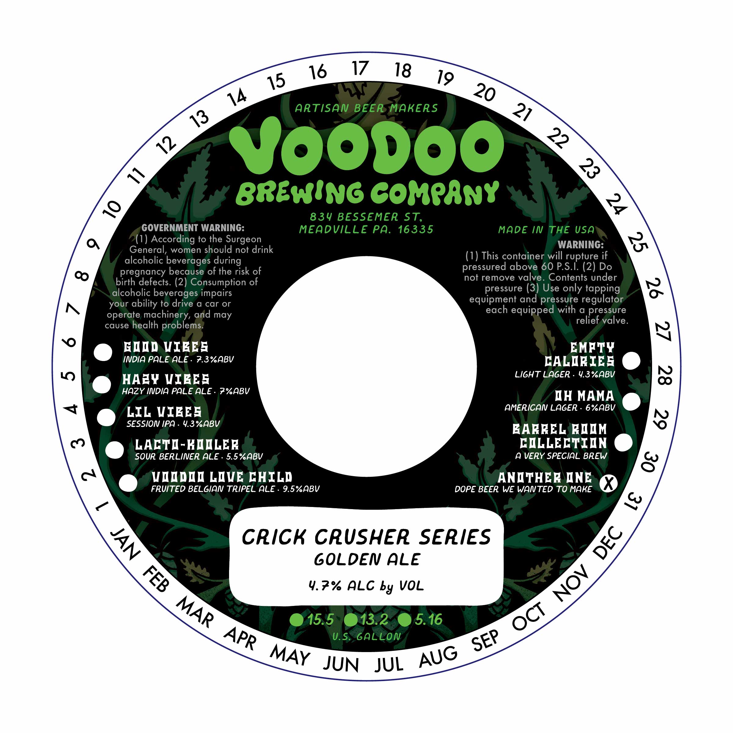TABC label artwork for Crick Crusher - Golden Ale
