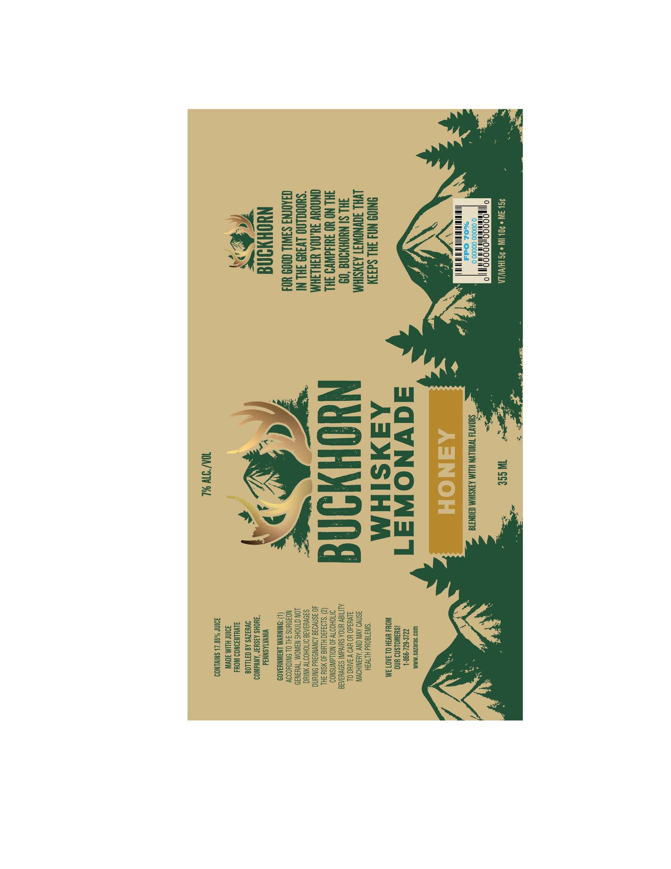 TABC label artwork for Buckhorn Whiskey Lemonade Honey
