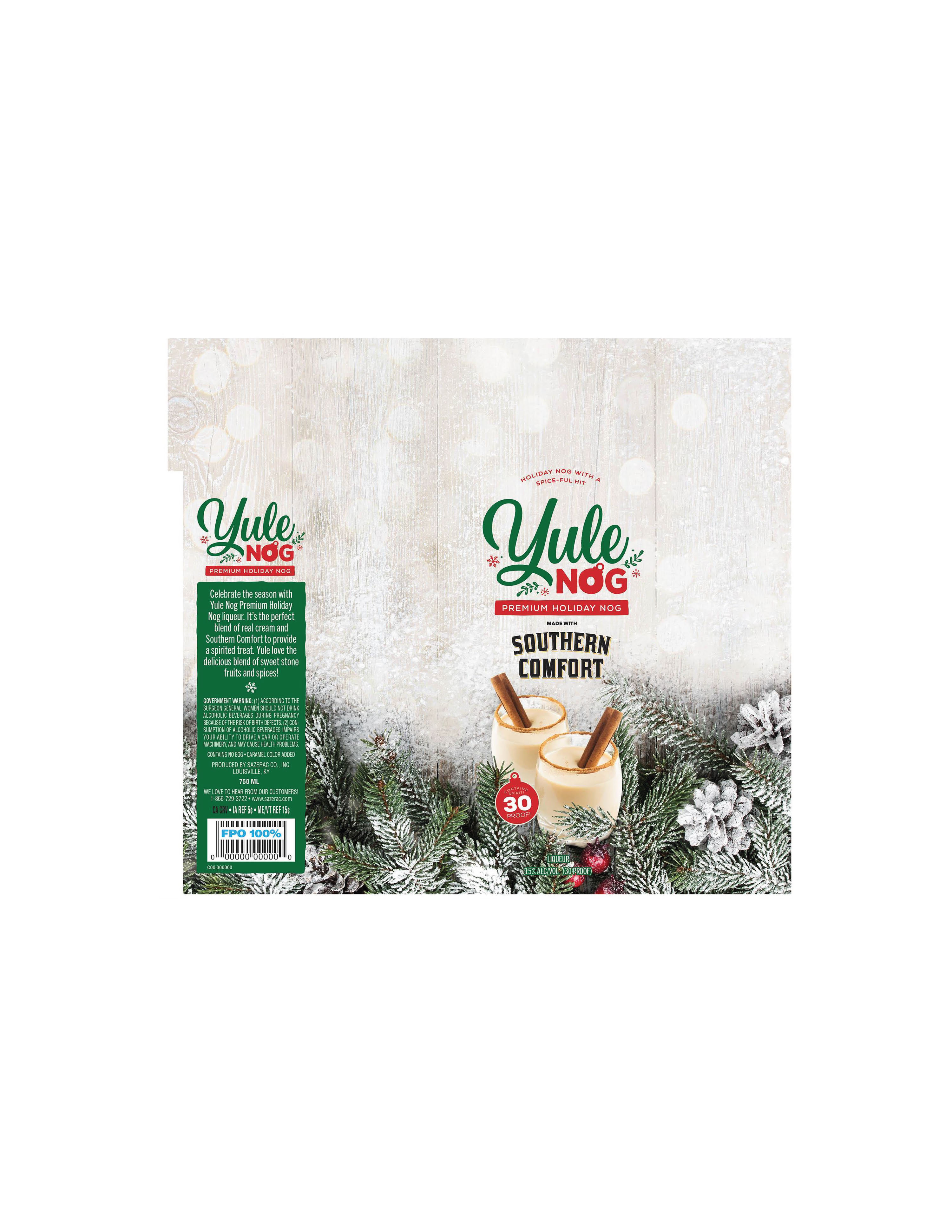 TABC label artwork for Yule Nog Premium Holiday Nog Southern Comfort