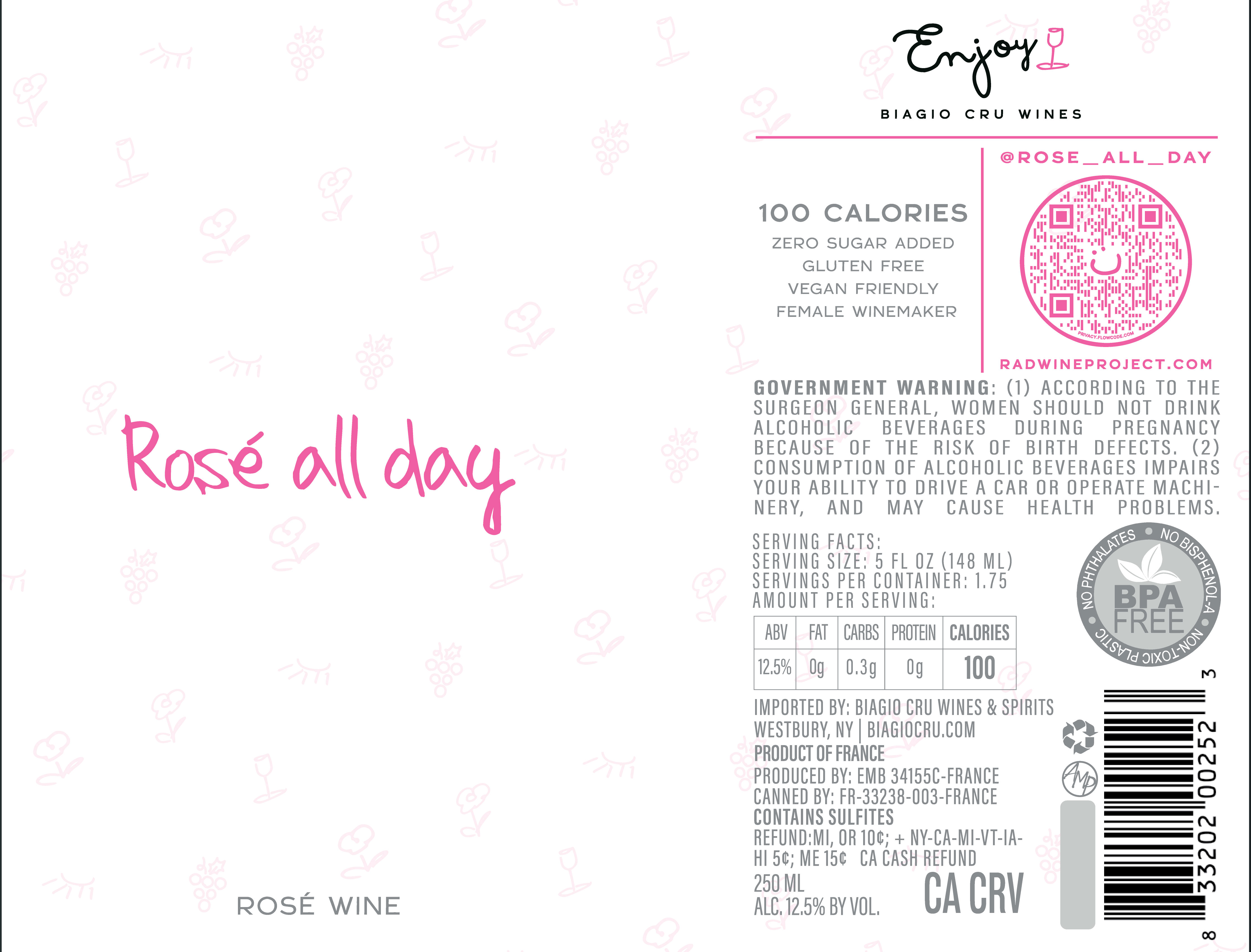 TABC label artwork for ROSE ALL DAY