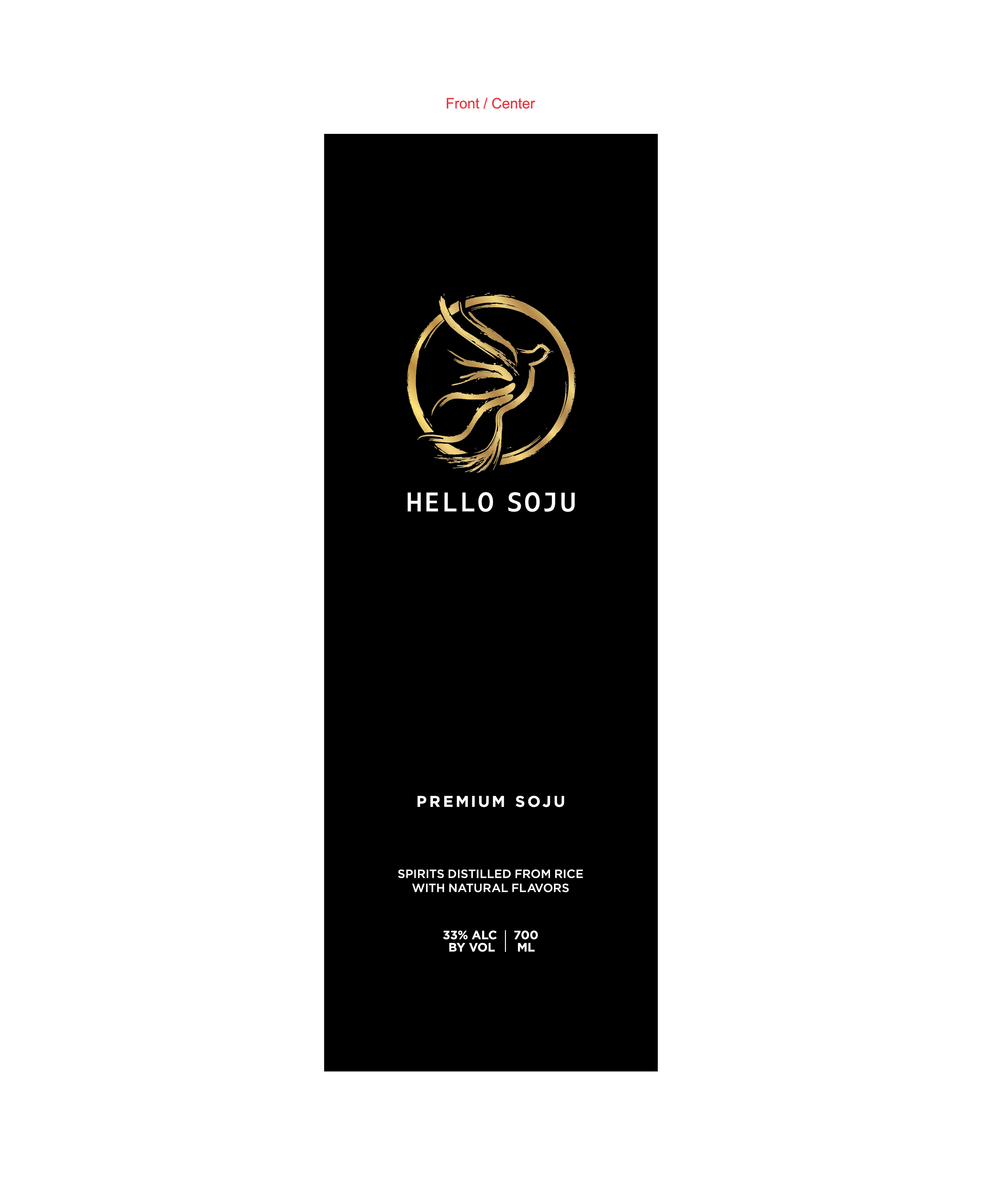TABC label artwork for Hello Soju Premium Soju