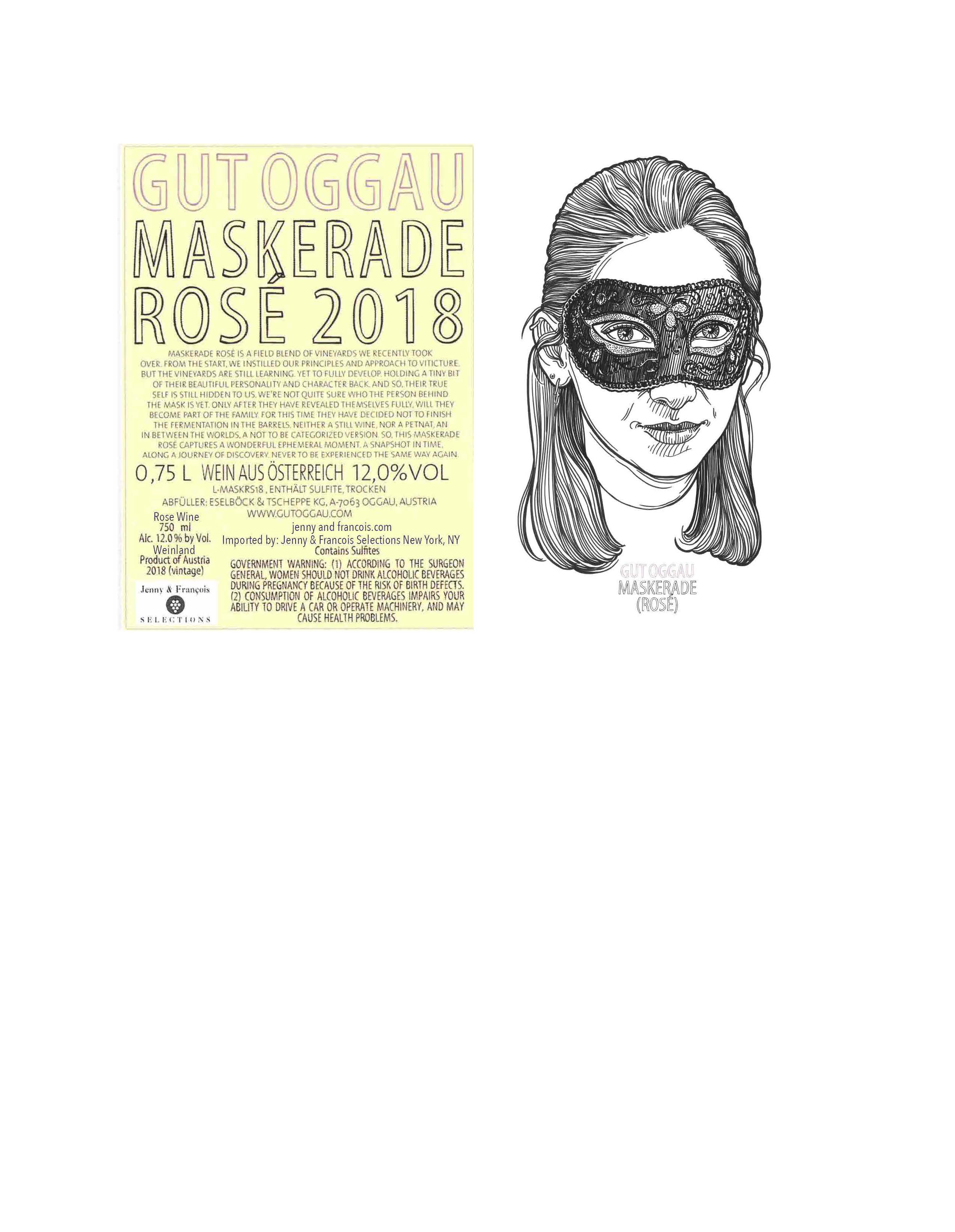 TABC label artwork for Gut Oggau, Maskerade Rose
