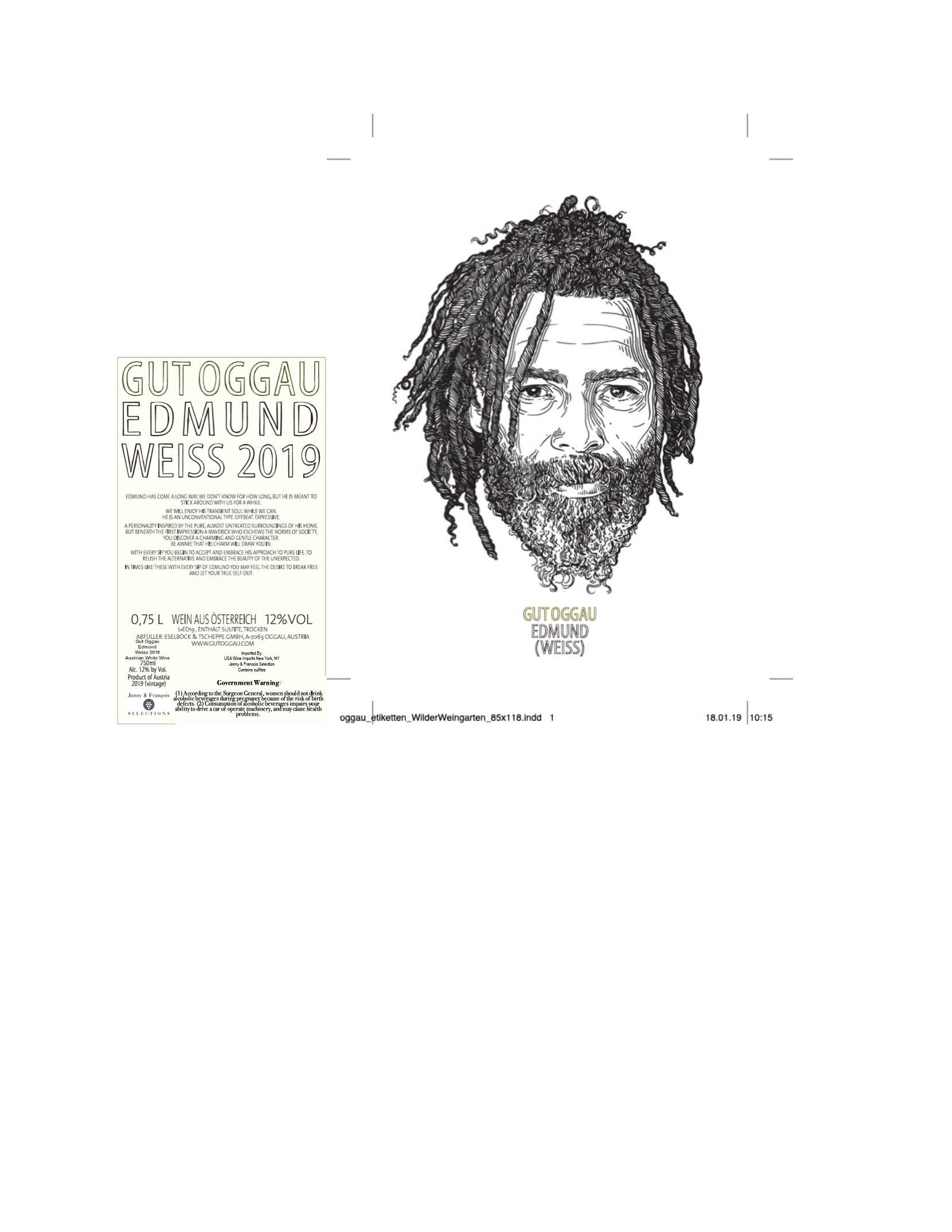 TABC label artwork for Gut Oggau, Edmund