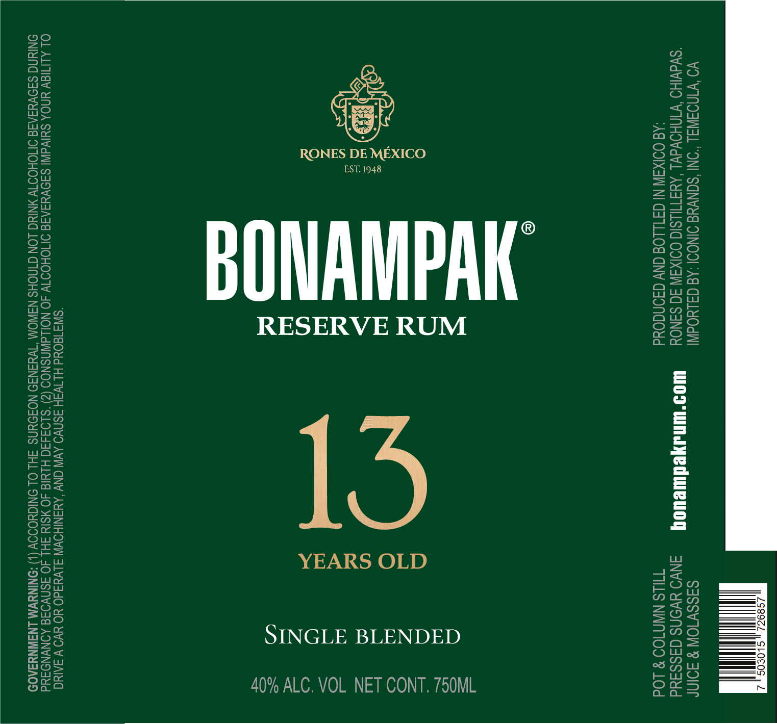 TABC label artwork for Bonampak Reserve