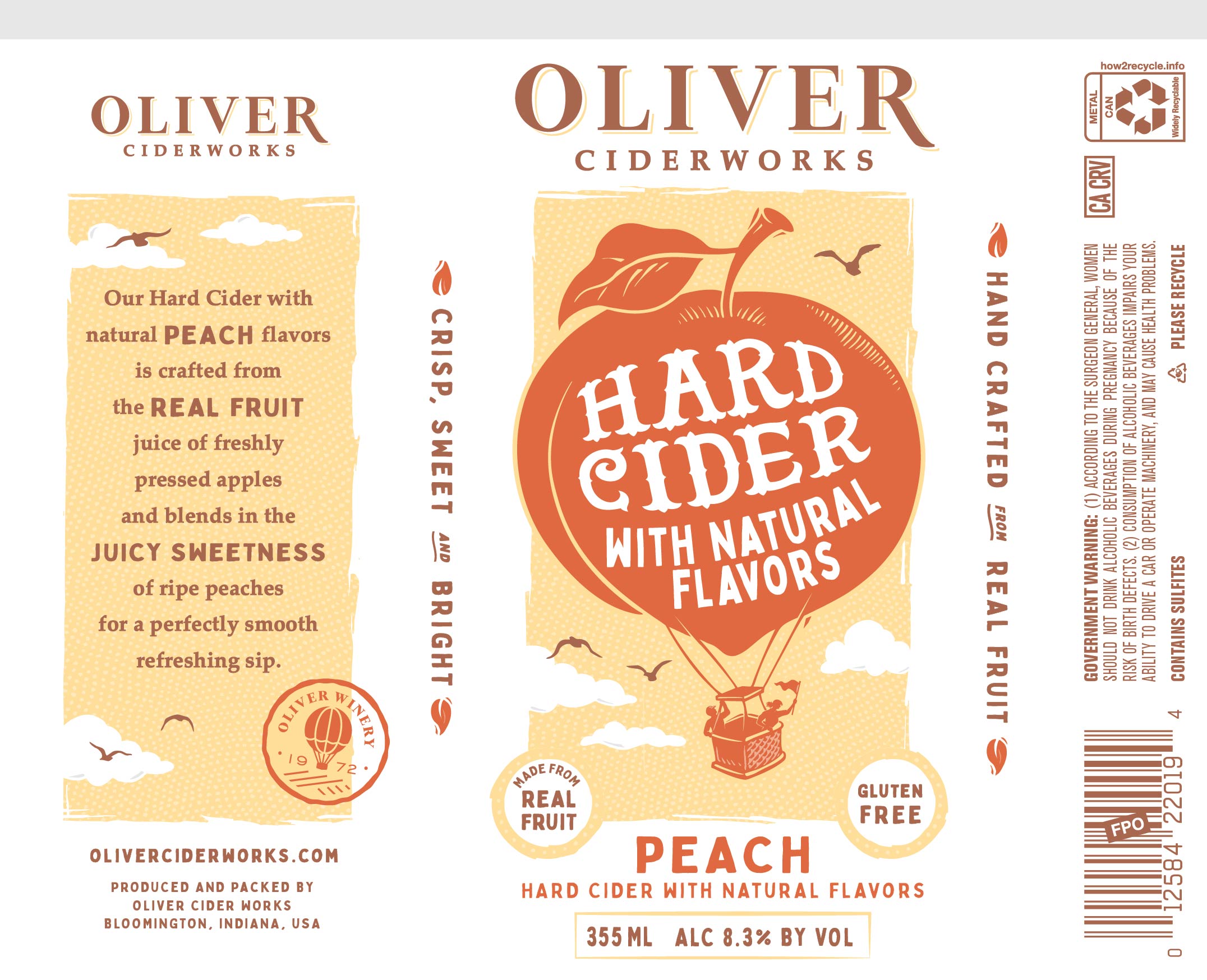 TABC label artwork for Oliver Cider Works