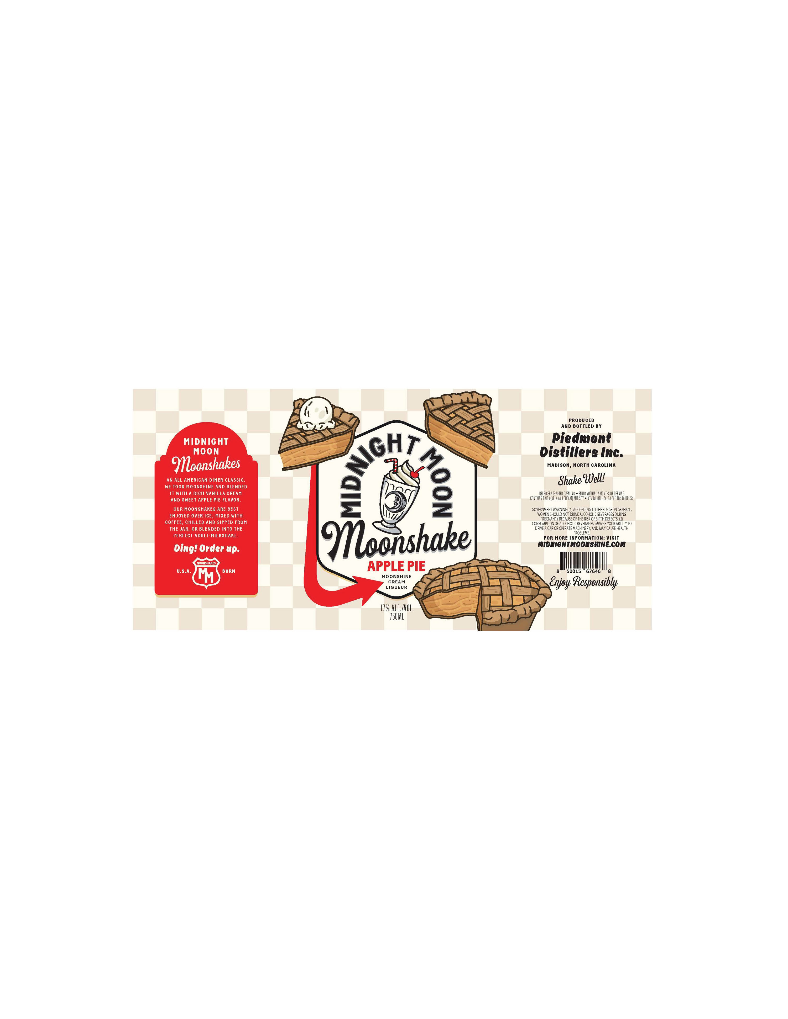 TABC label artwork for Midnight Moon Apple Pie Moonshake