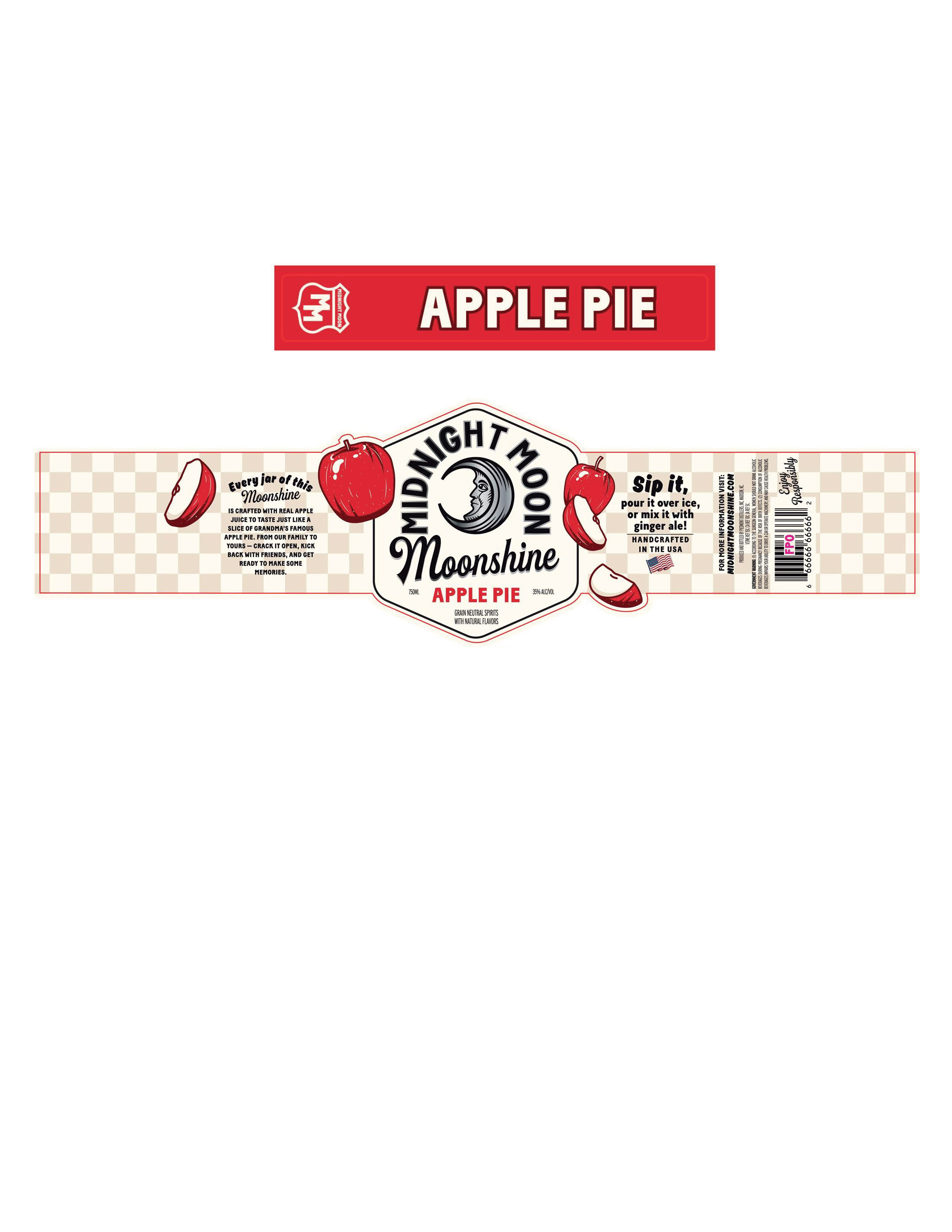 TABC label artwork for Midnight Moon Apple Pie Moonshine