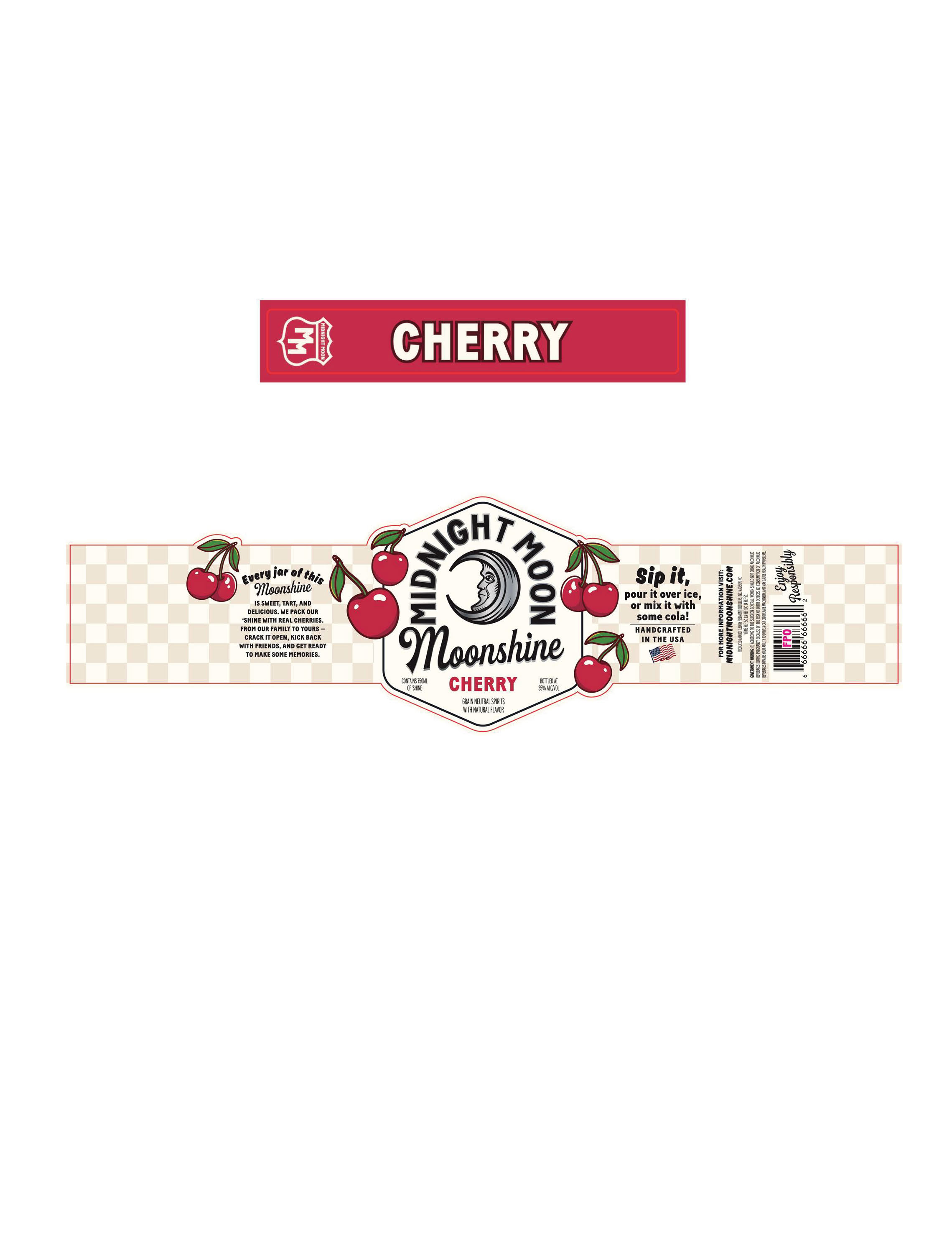 TABC label artwork for Midnight Moon Moonshine Cherry