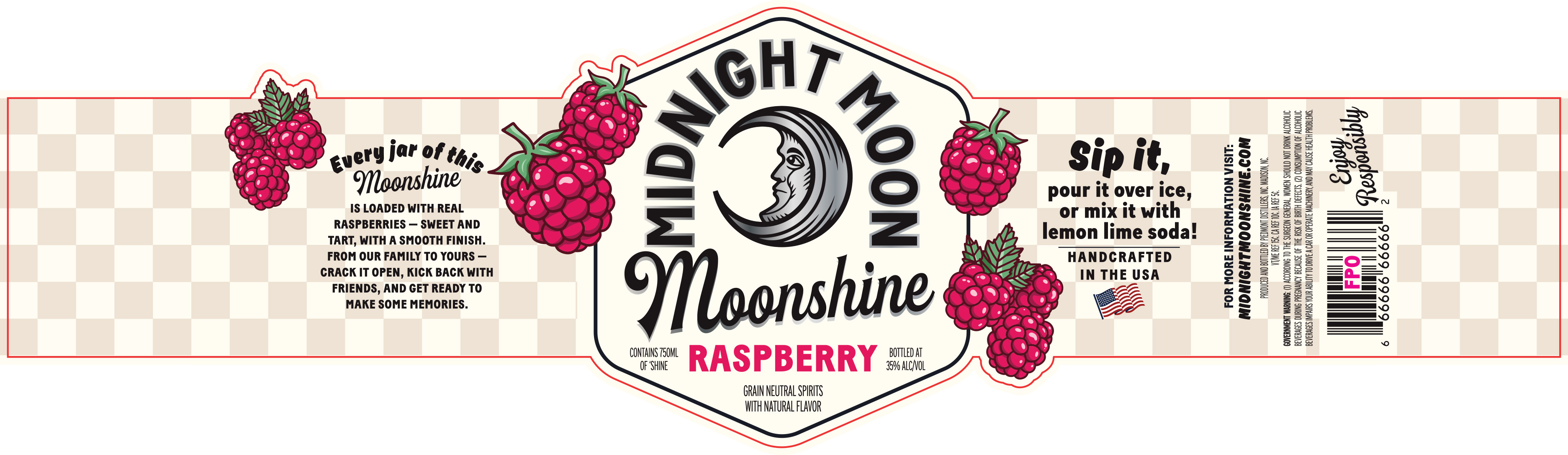 TABC label artwork for Midnight Moon Moonshine Raspberry