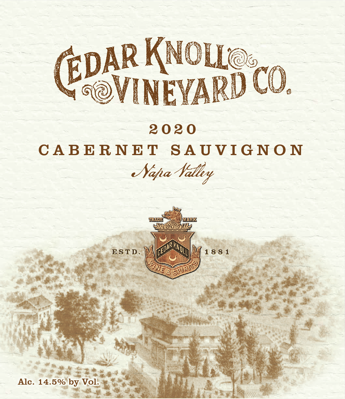 TABC label artwork for CEDAR KNOLL VINEYARDS CABERNET SAUVIGNON NAPA VALLEY