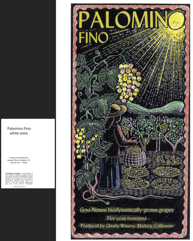 TABC label artwork for QUADY PALOMINO FINO CALIFORNIA