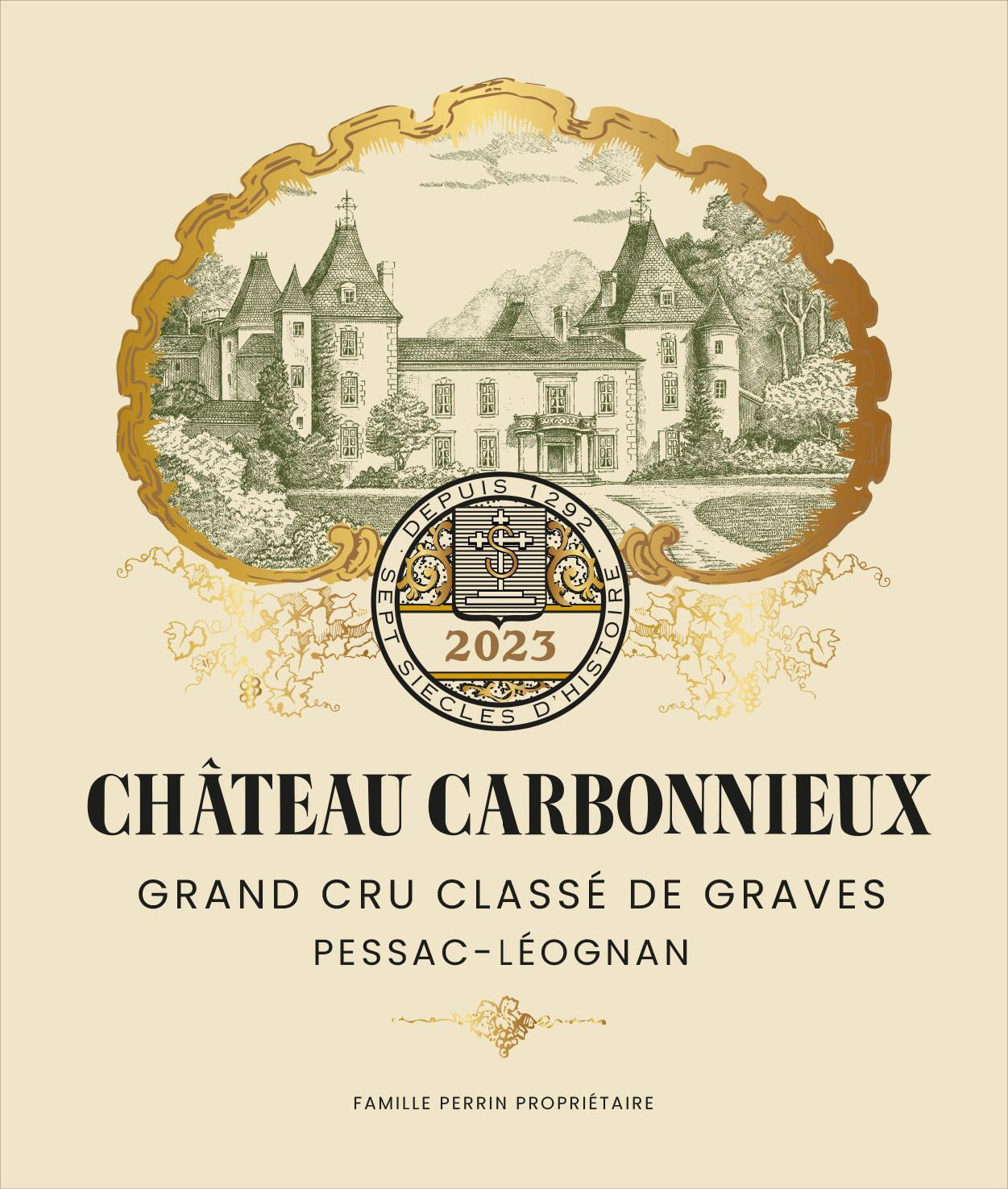 TABC label artwork for Chateau Carbonnieux Rouge Pessac