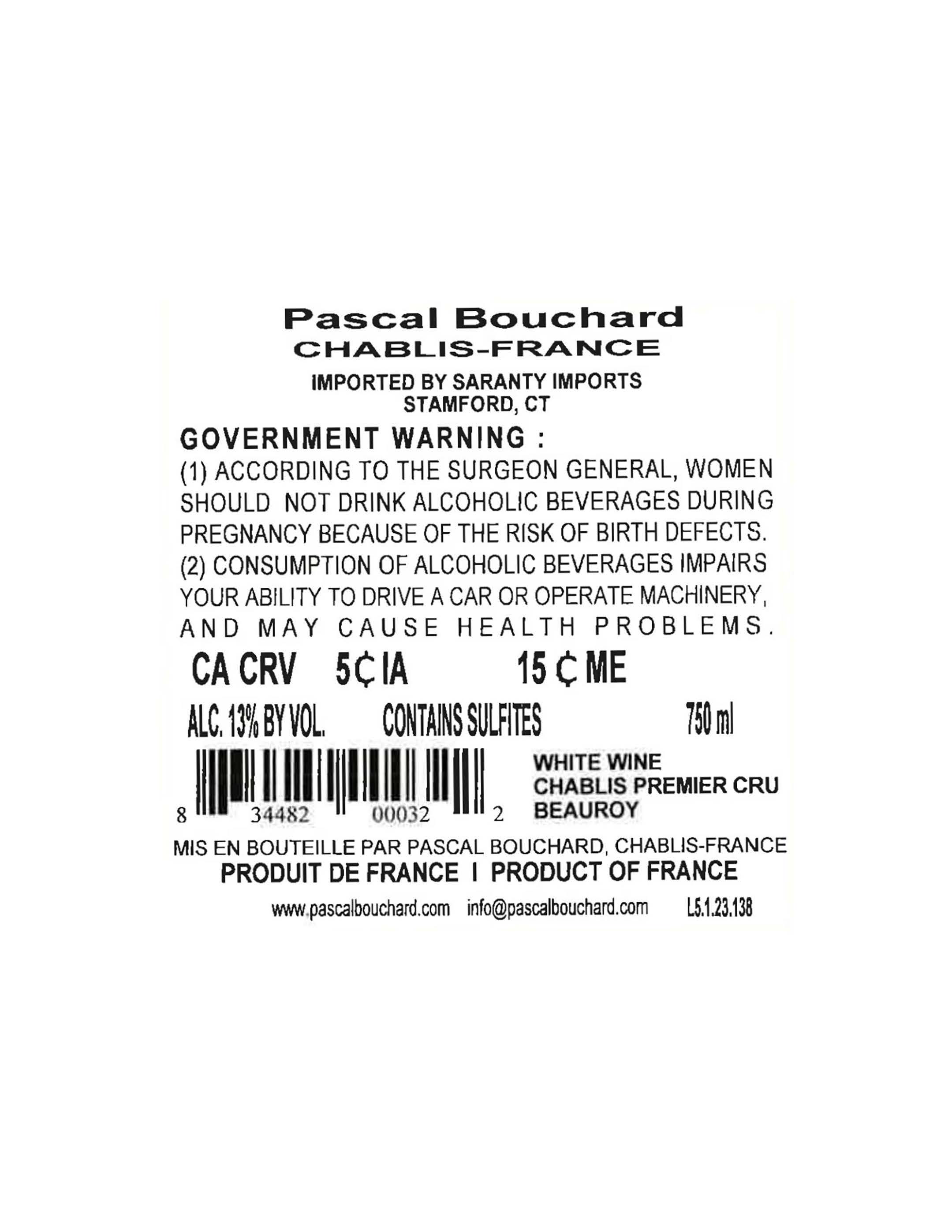 TABC label artwork for Pascal Bouchard 1er Beauroy