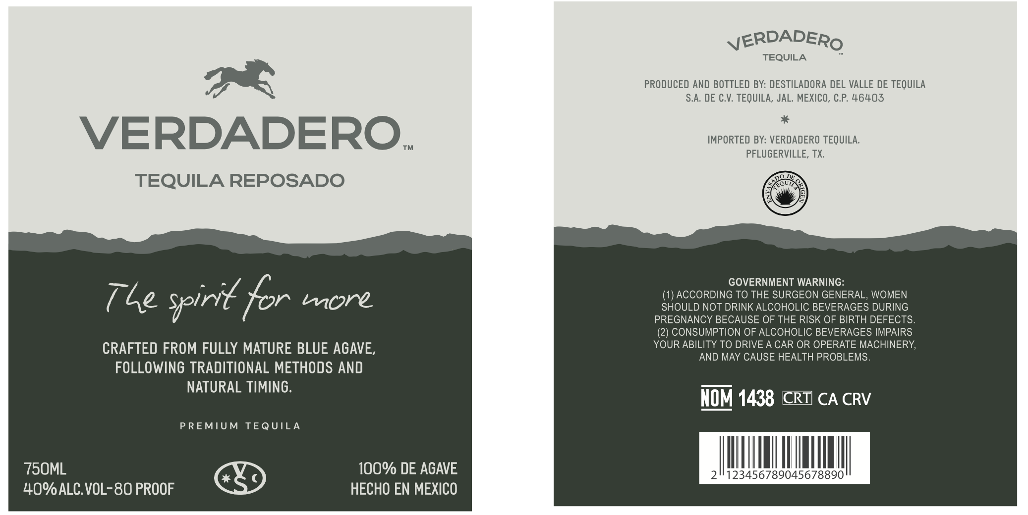 TABC label artwork for VERDADERO REPOSADO TEQUILA