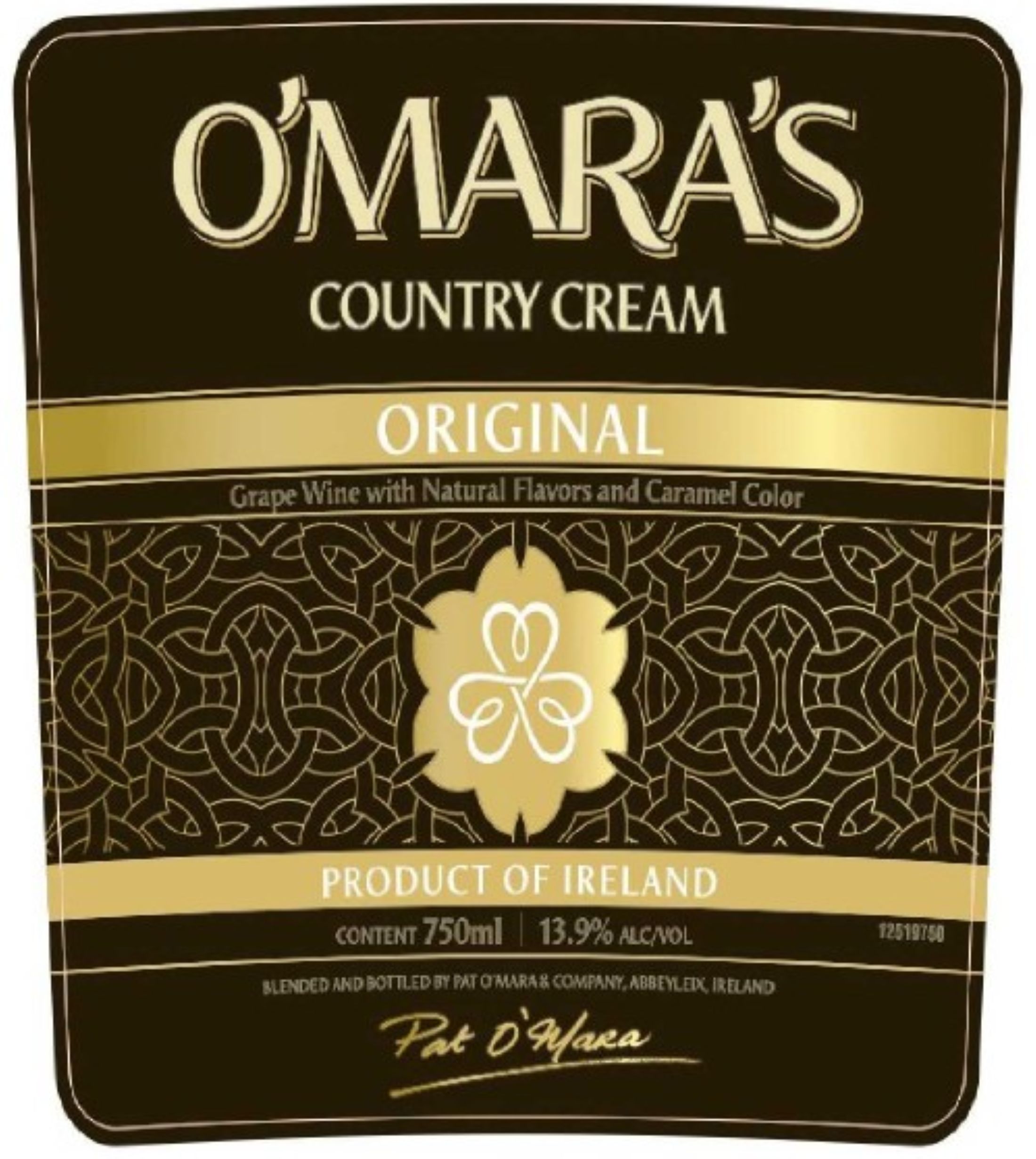 TABC label artwork for O'Mara's Country Cream Original