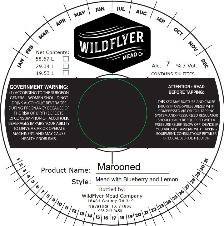 TABC label artwork for Wildflyer Mead Company Marooned
