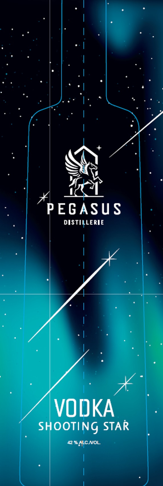 TABC label artwork for Pegasus Distillerie Vodka Shooting Star