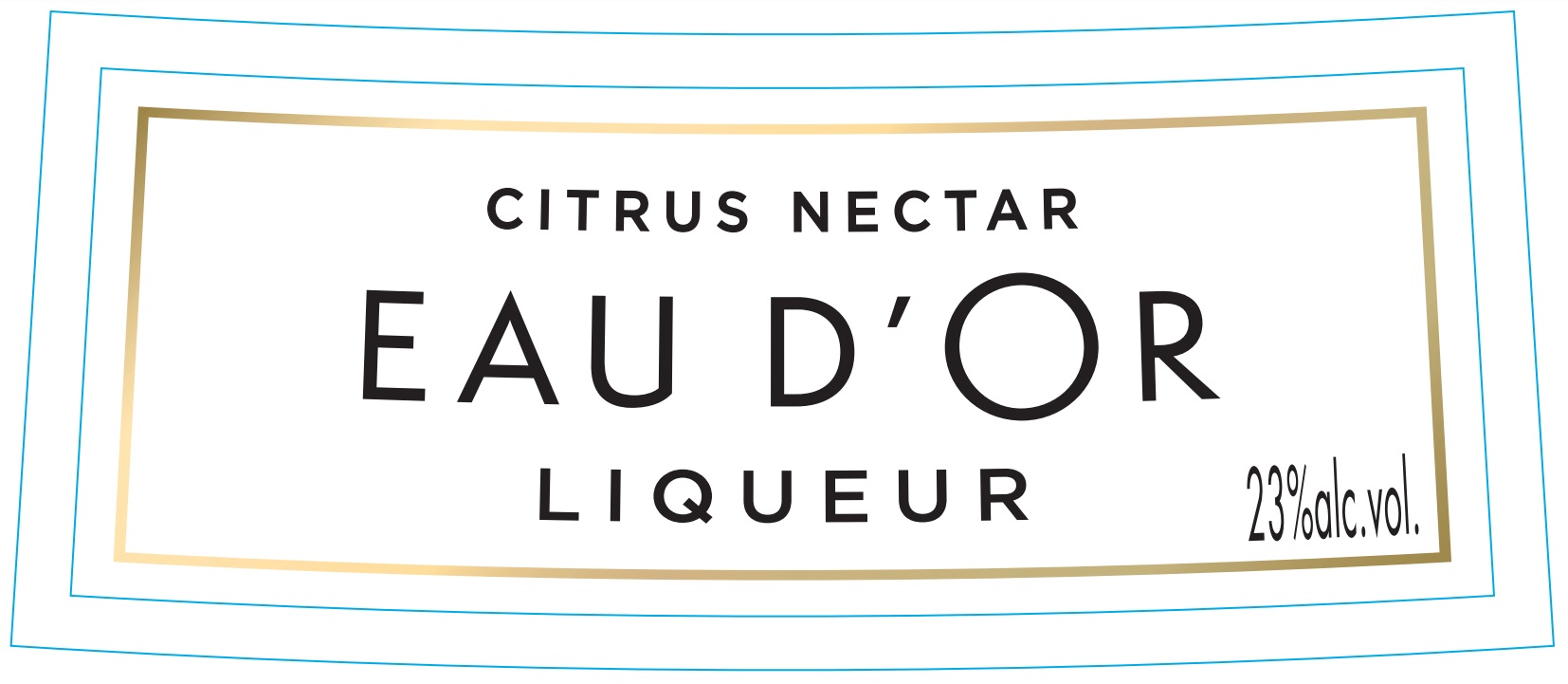 TABC label artwork for Eau d'Or Citrus Nectar Liqueur