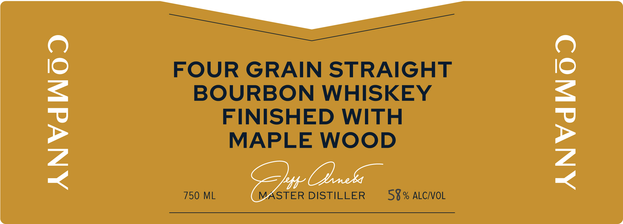 TABC label artwork for Company Four Grain Straight Bourbon Whiskey Finished With Maple Wood