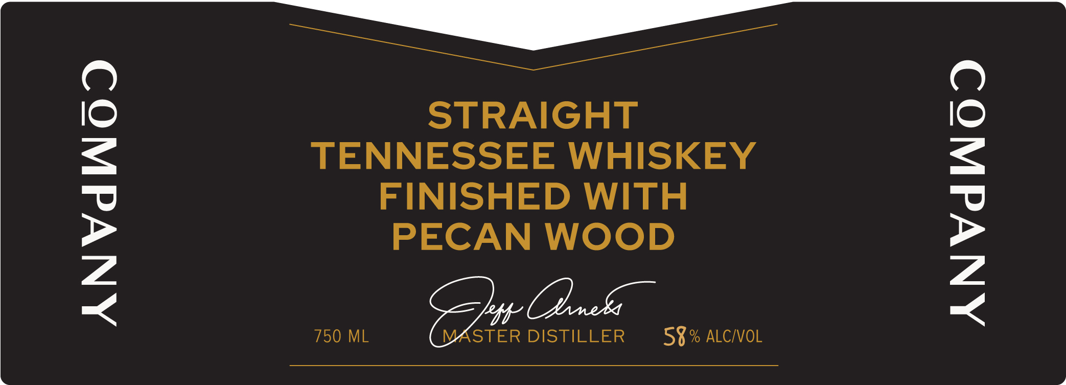 TABC label artwork for Company Straight Tennessee Whiskey Finished With Pecan Wood