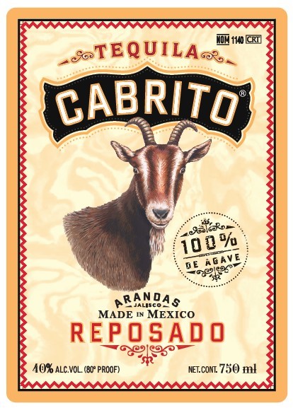 TABC label artwork for Cabrito Tequila Reposado 100% Agave