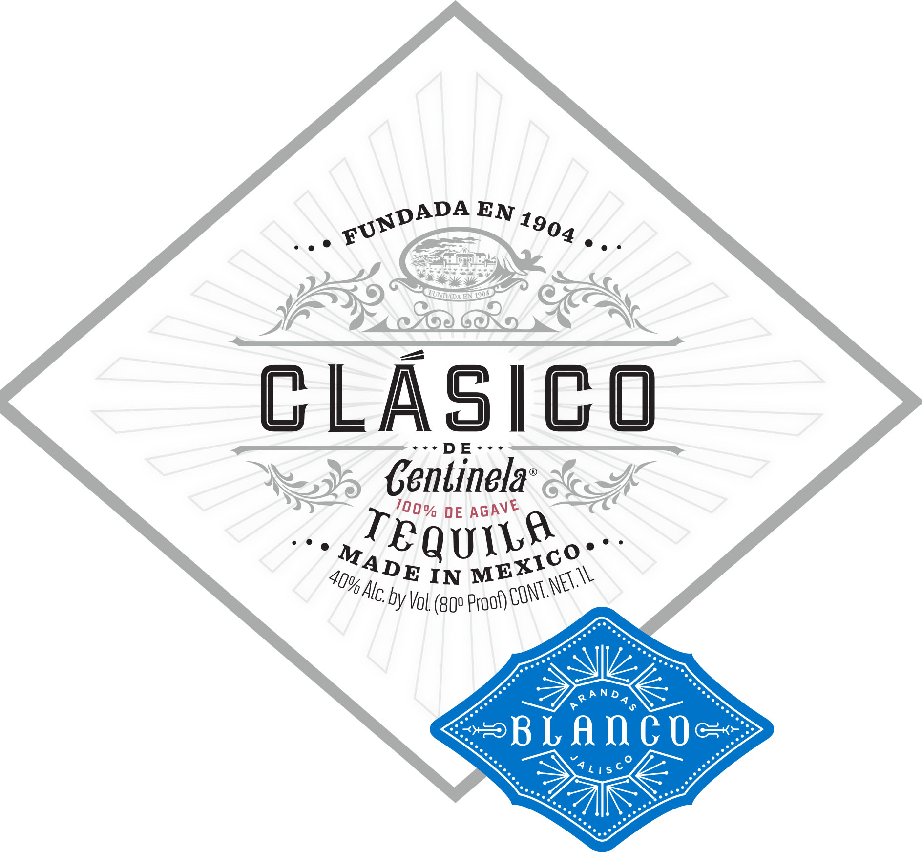 TABC label artwork for Clasico de Centinela Tequila Blanco 100% de Agave