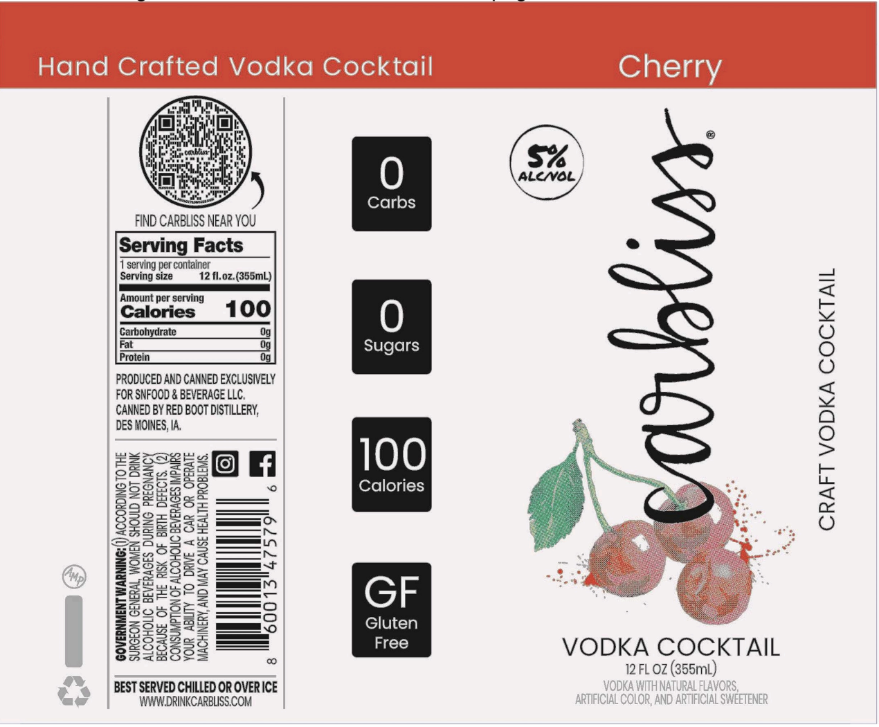 TABC label artwork for CARBLISS CHERRY