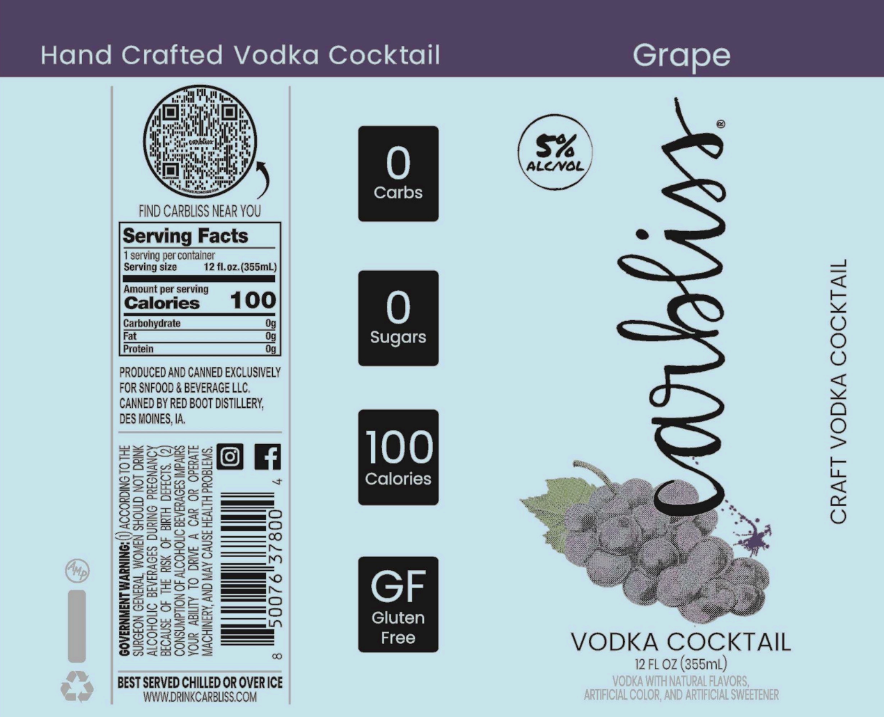 TABC label artwork for CARBLISS GRAPE