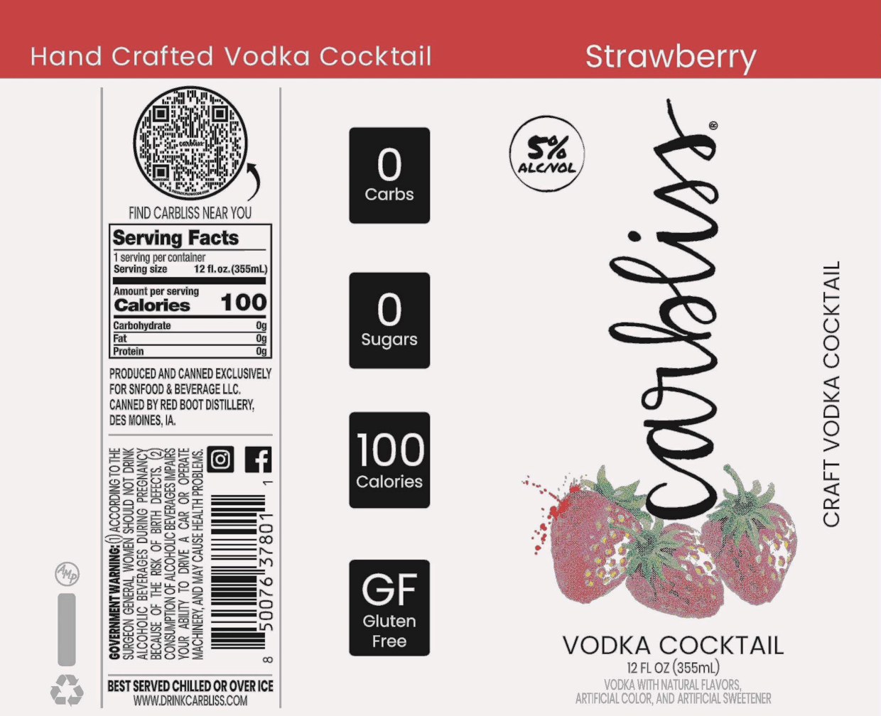 TABC label artwork for CARBLISS STRAWBERRY