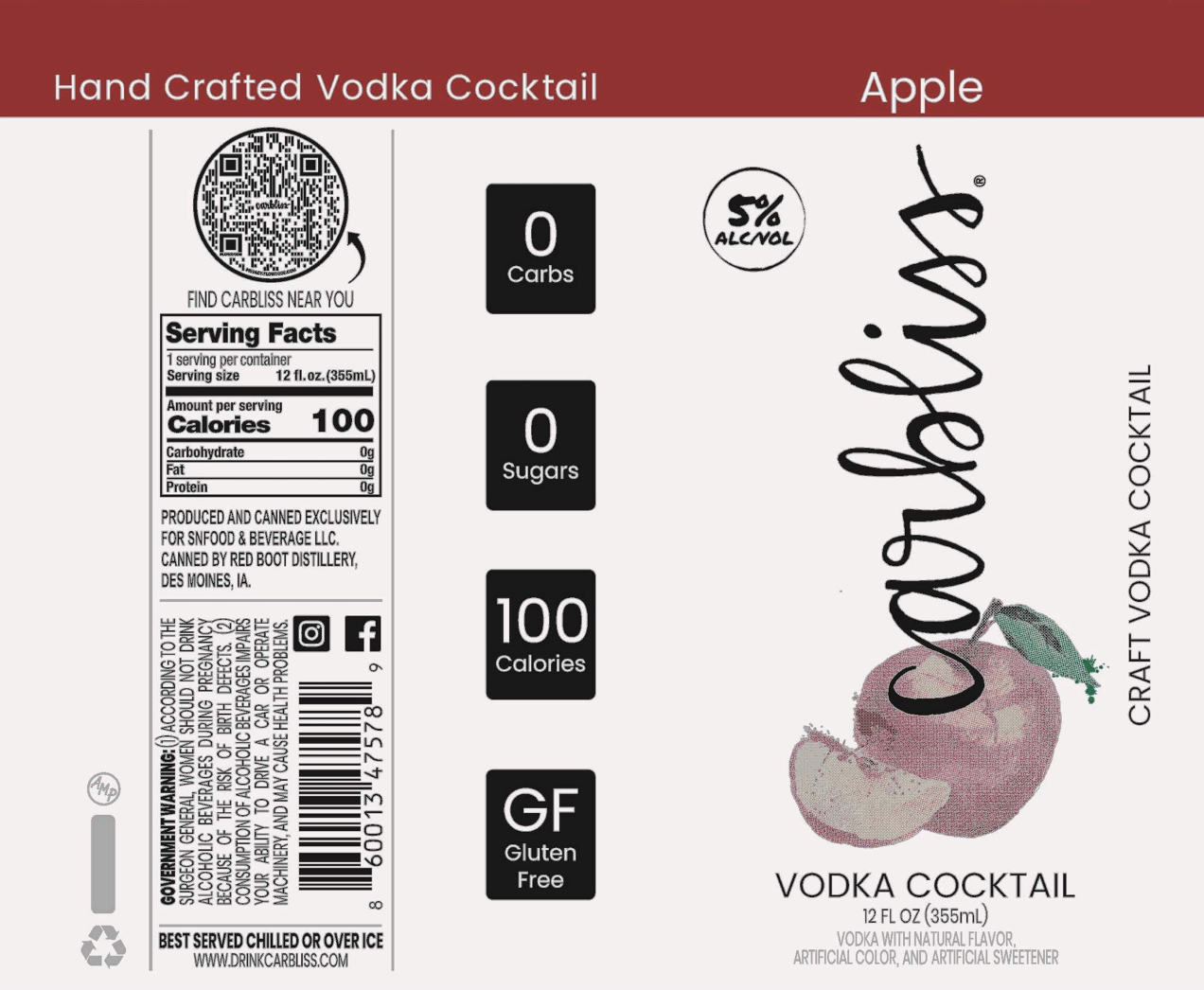 TABC label artwork for CARBLISS APPLE