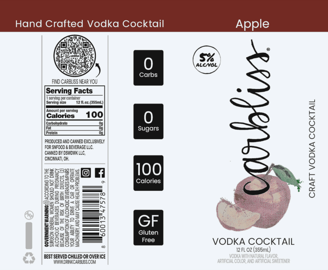 TABC label artwork for CARBLISS APPLE