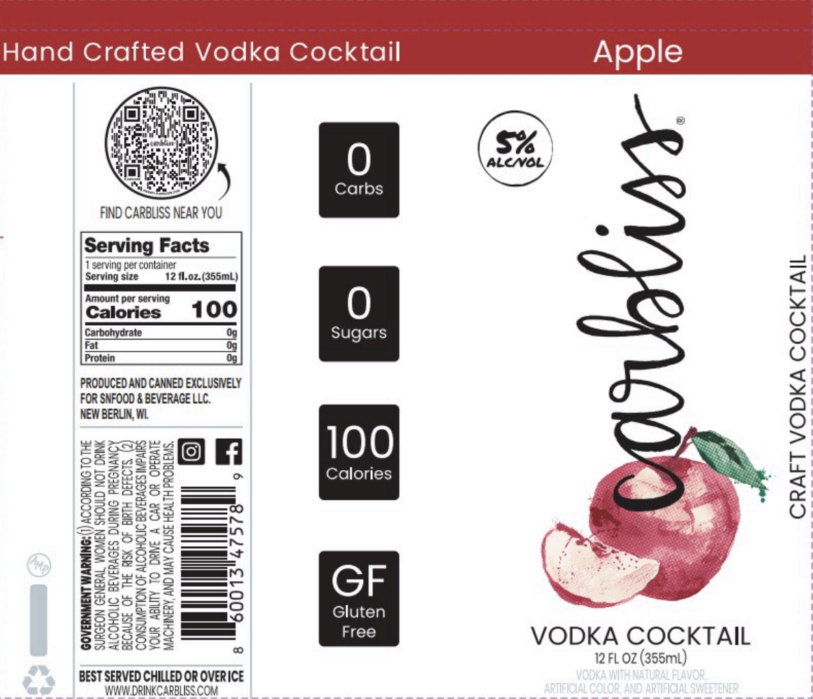 TABC label artwork for CARBLISS APPLE