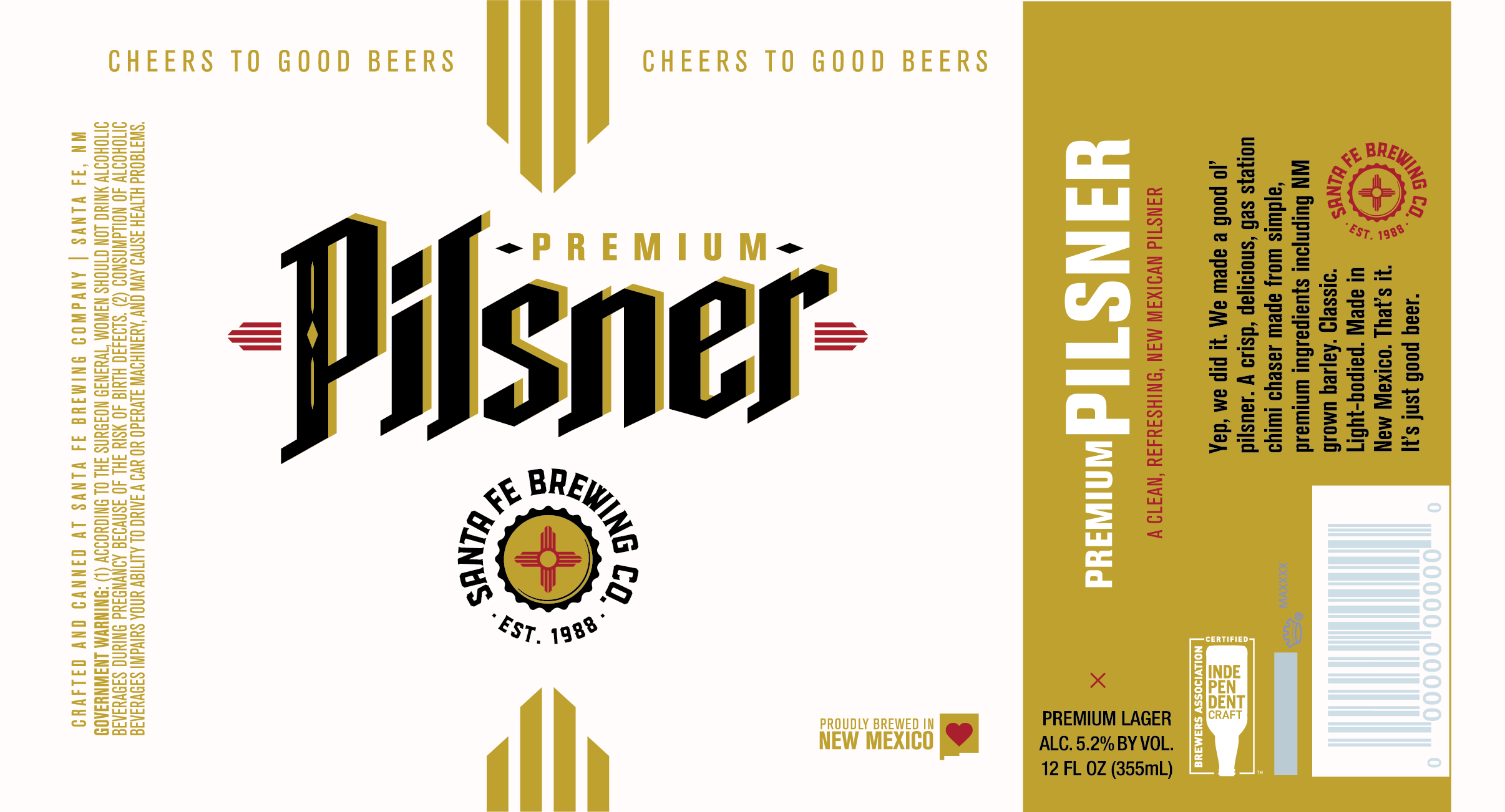 TABC label artwork for Santa Fe Brewing Company Premium Pilsner