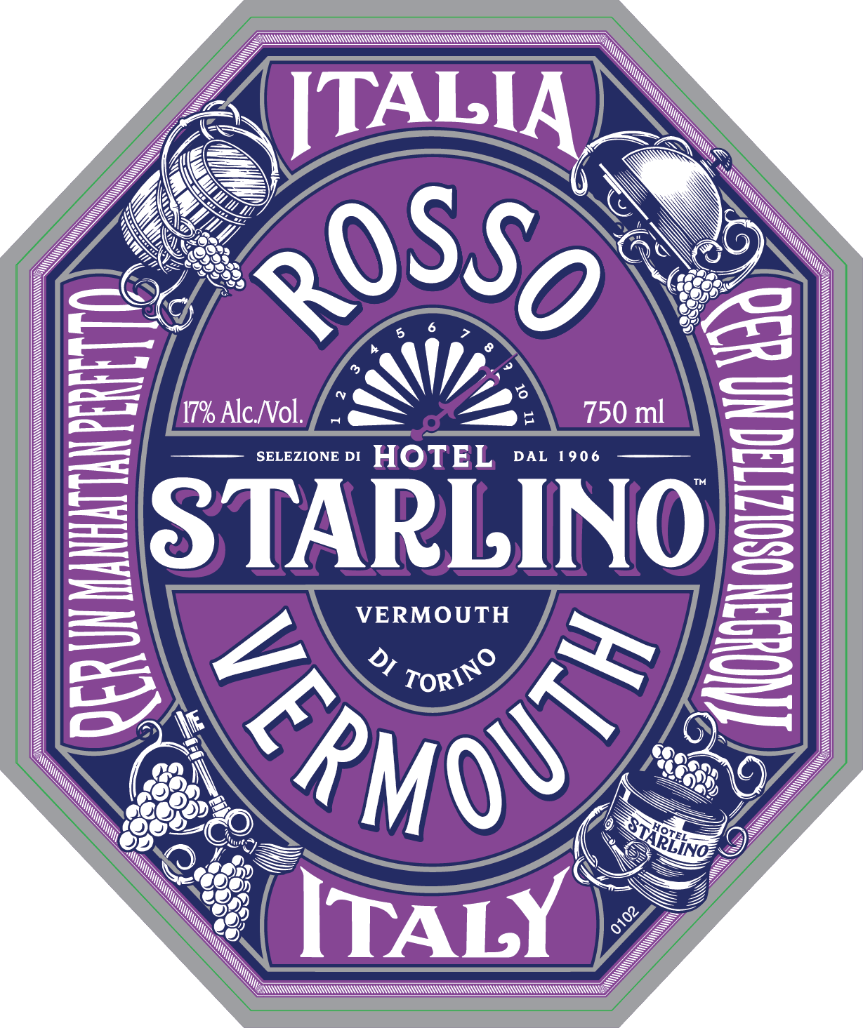 TABC label artwork for Hotel Starlino Rosso Vermouth