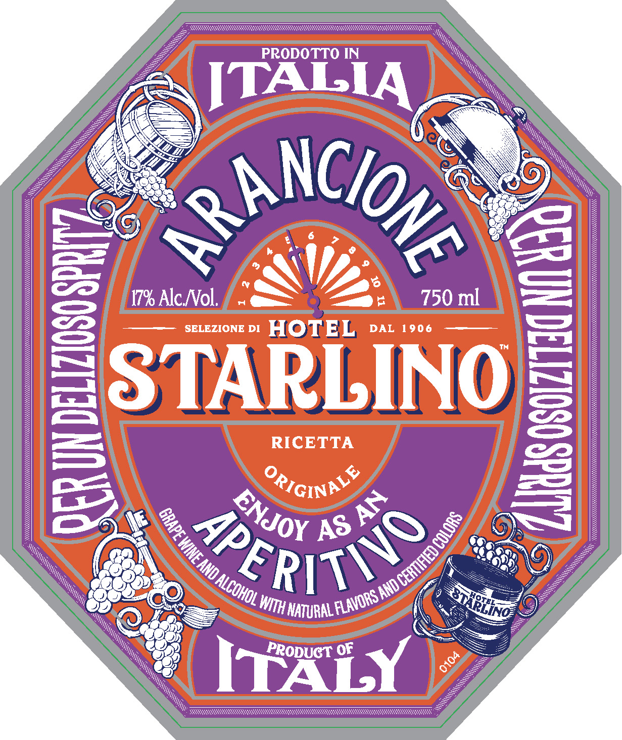 TABC label artwork for Hotel Starlino Arancione Aperitivo